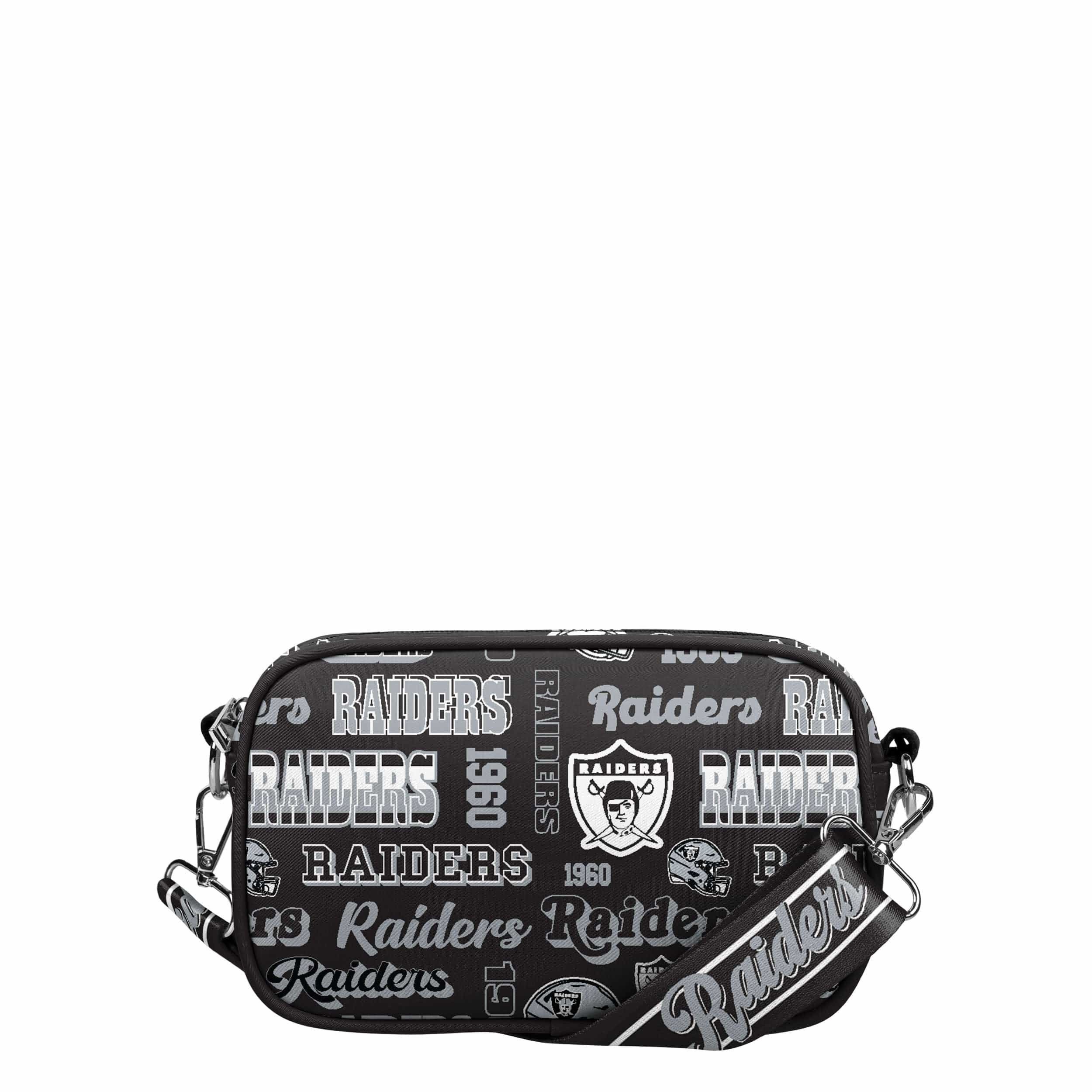 Las Vegas Raiders NFL Repeat Retro Print Nylon Crossbody Bag