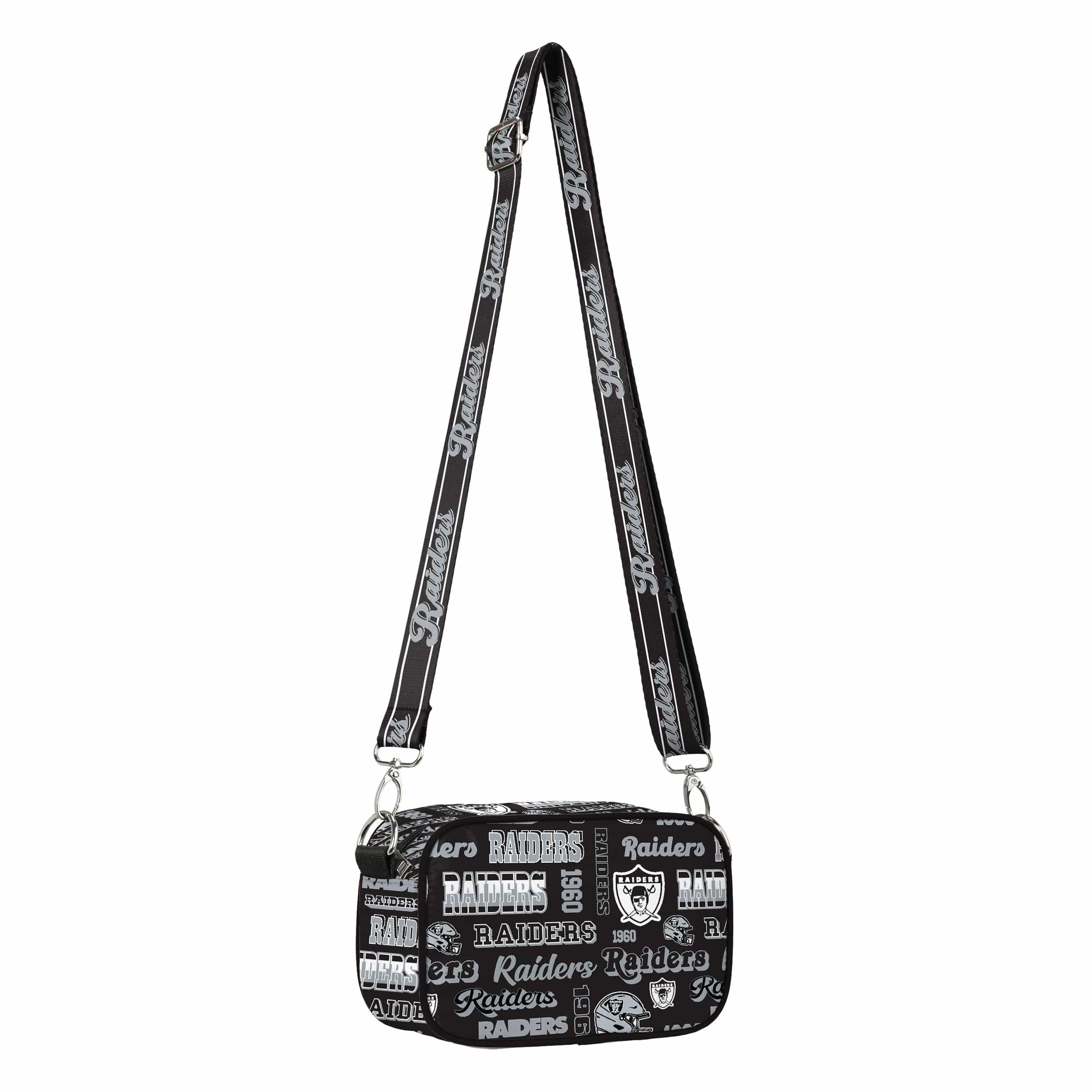 Las Vegas Raiders NFL Repeat Retro Print Nylon Crossbody Bag - Image 4