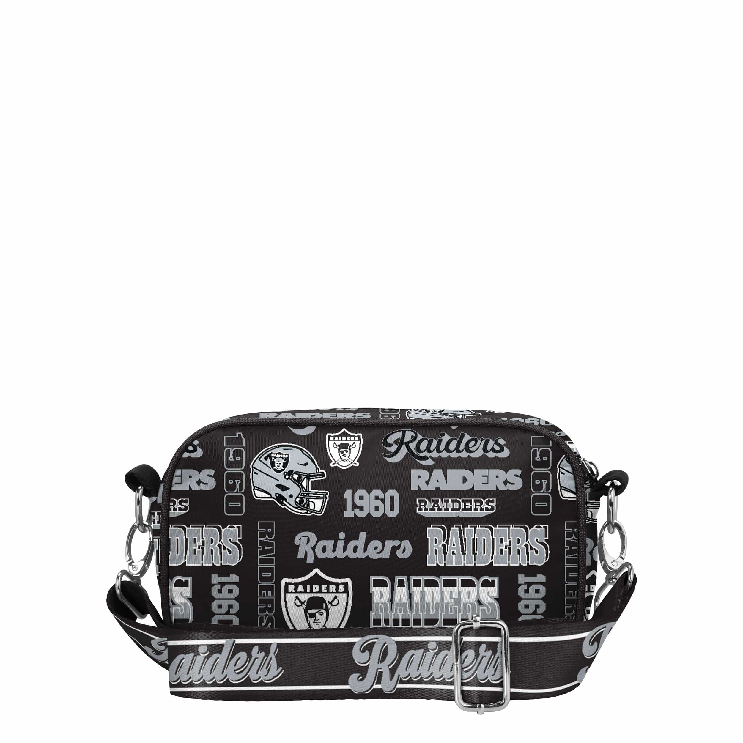 Las Vegas Raiders NFL Repeat Retro Print Nylon Crossbody Bag - Image 6