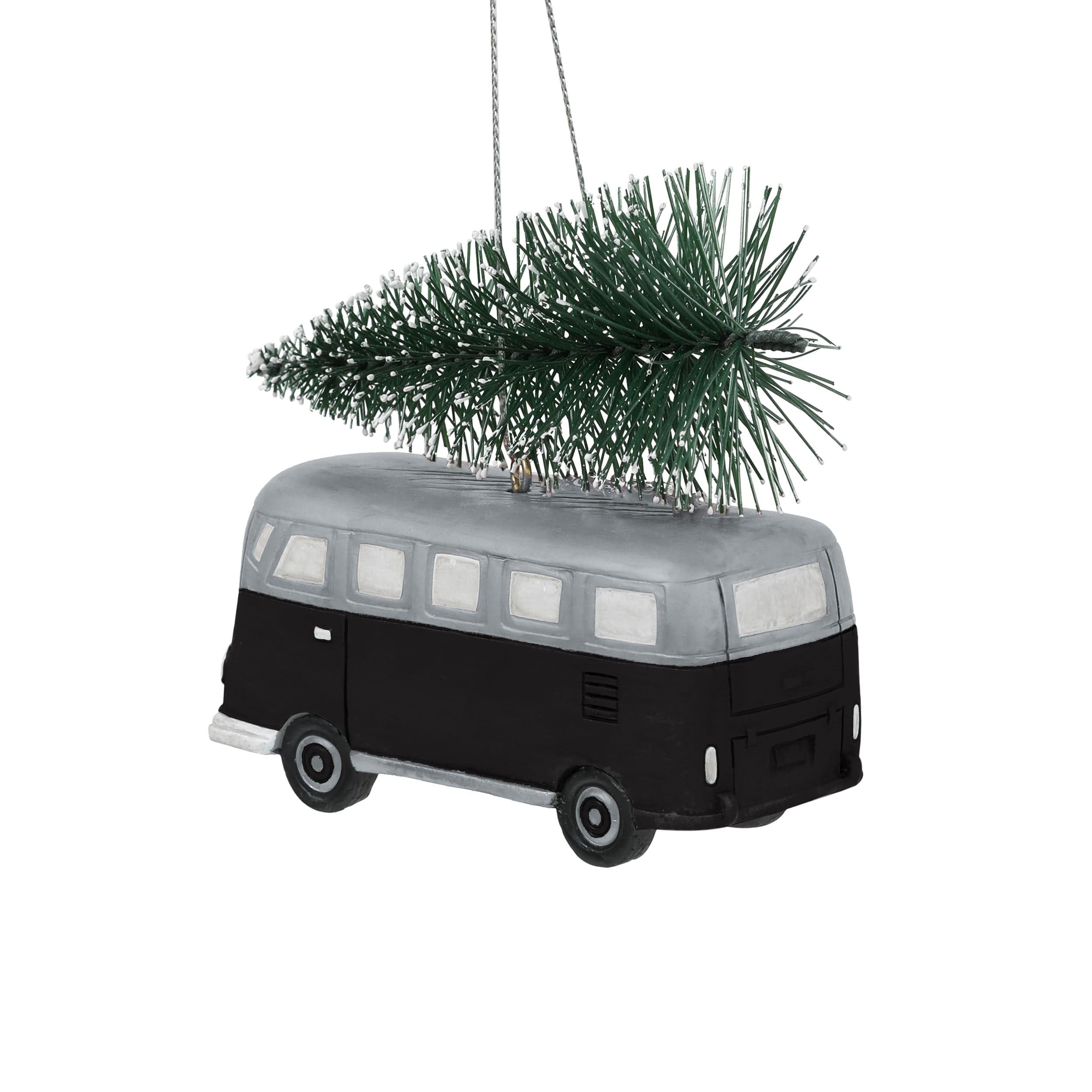 Las Vegas Raiders Retro Bus With Tree Ornament - Image 3
