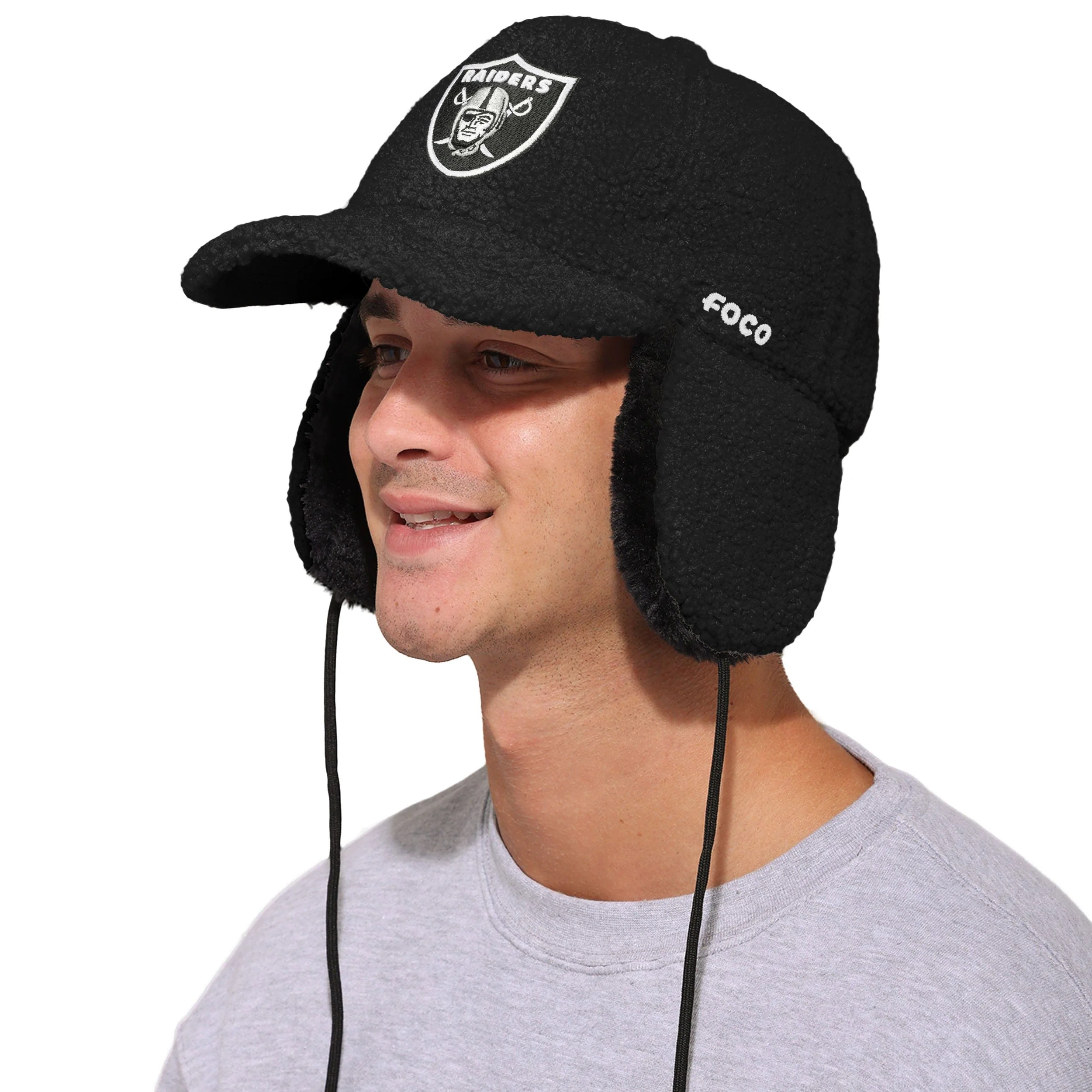 Las Vegas Raiders NFL Sherpa Trapper Cap - Image 2