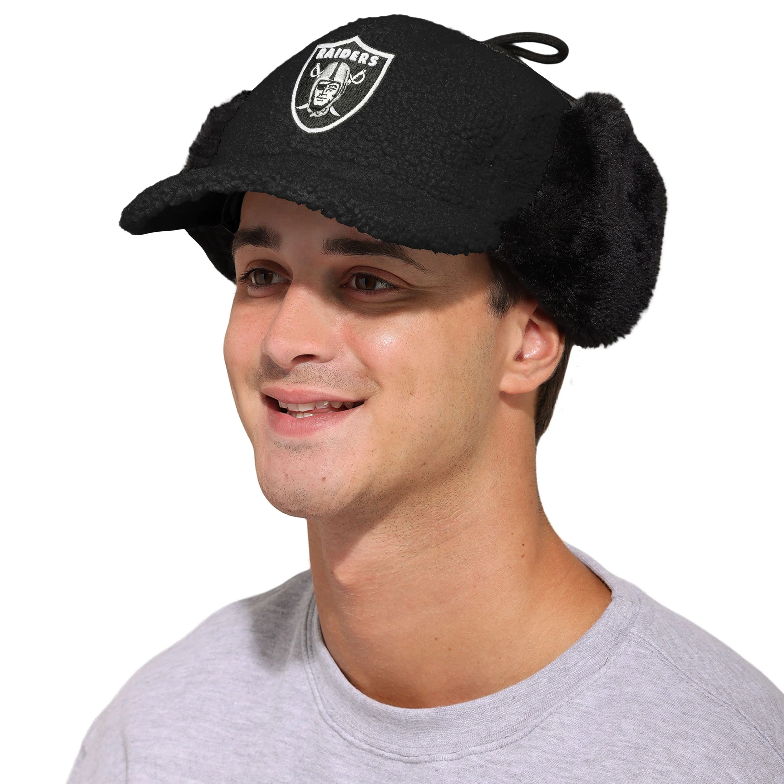 Las Vegas Raiders NFL Sherpa Trapper Cap - Image 3
