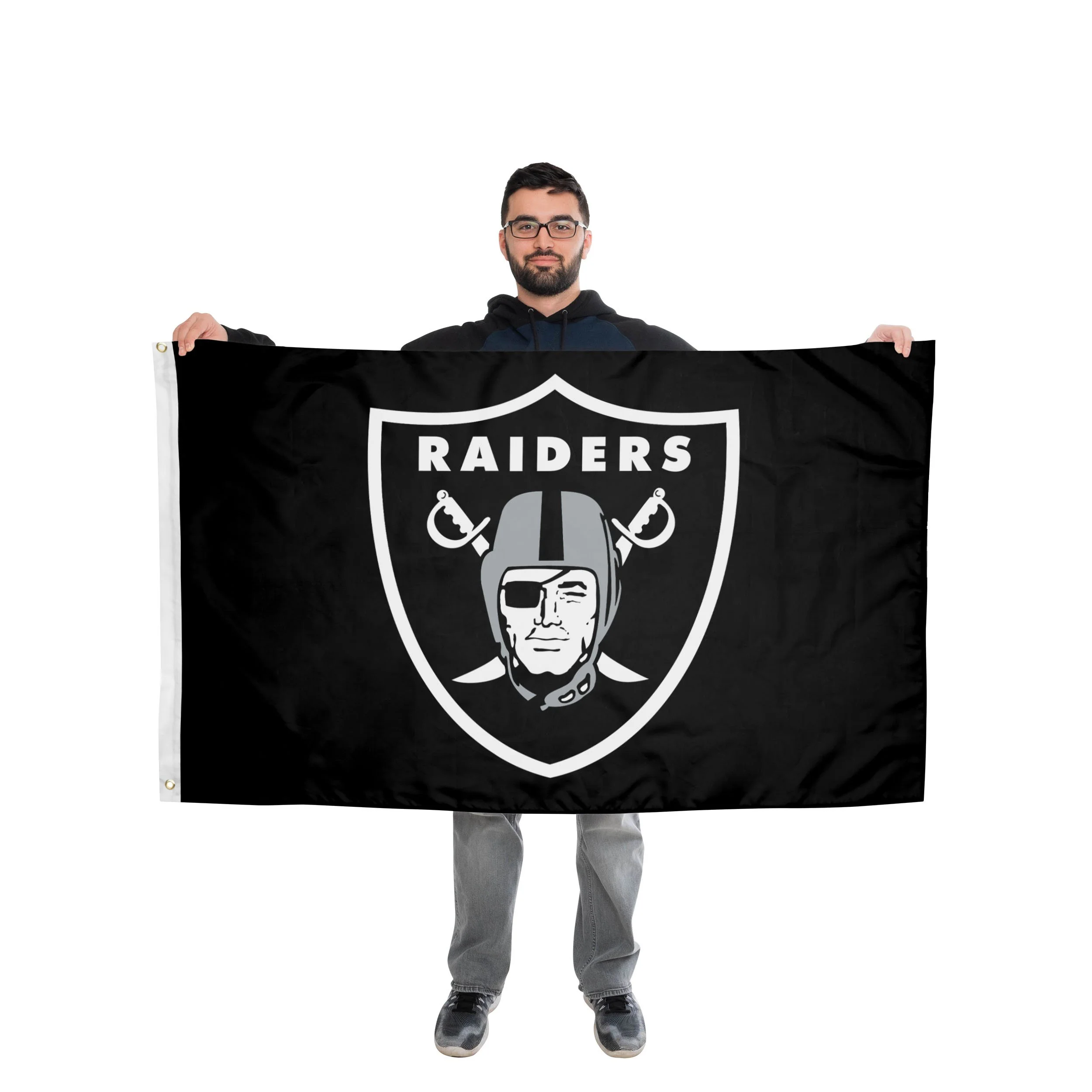 Las Vegas Raiders NFL Solid Horizontal Flag - Image 2