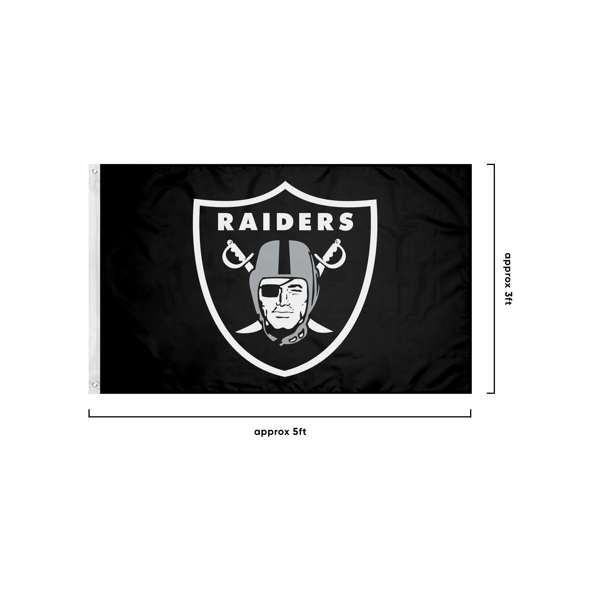 Las Vegas Raiders NFL Solid Horizontal Flag - Image 3