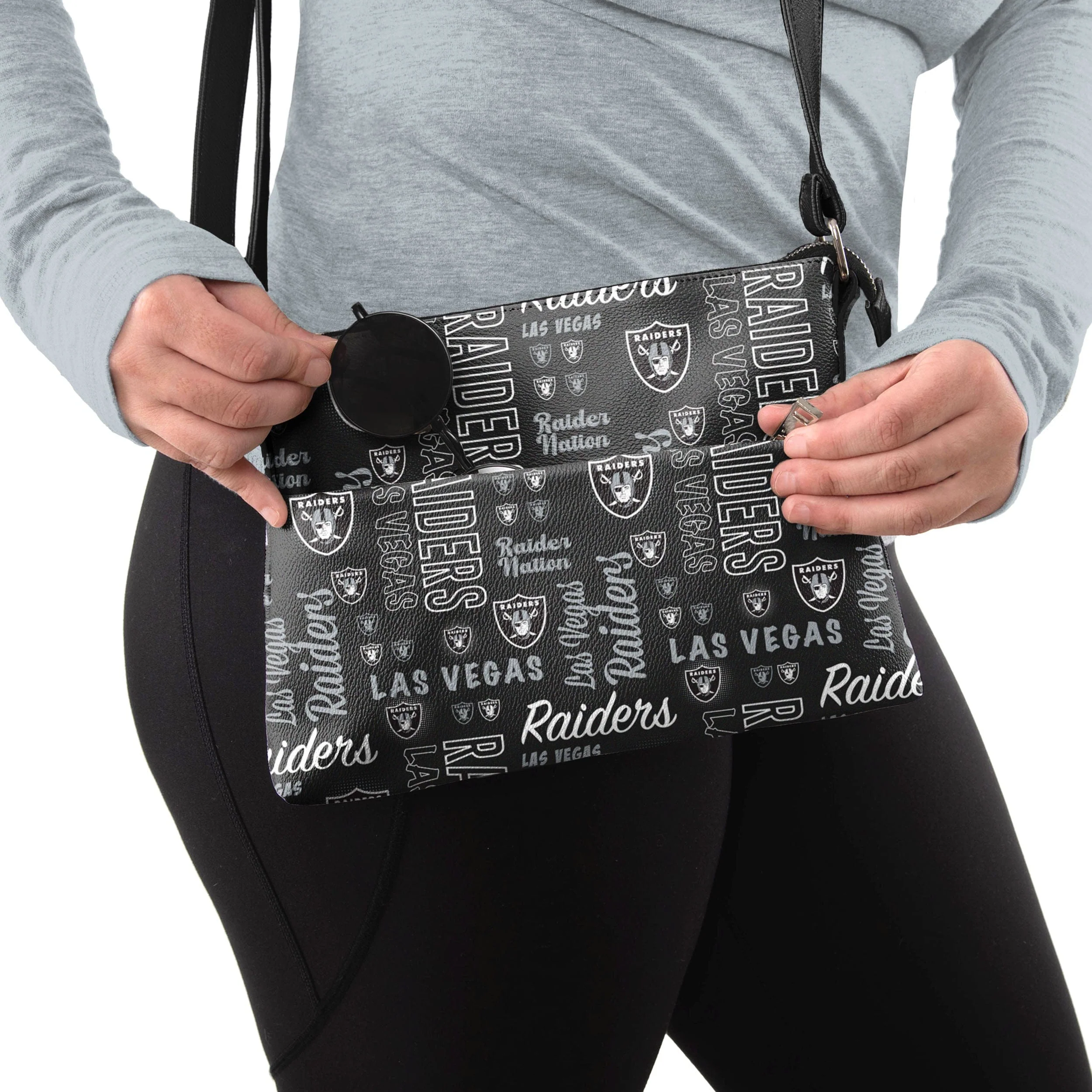 Las Vegas Raiders NFL Spirited Style Printed Collection Foldover Tote Bag - Image 3