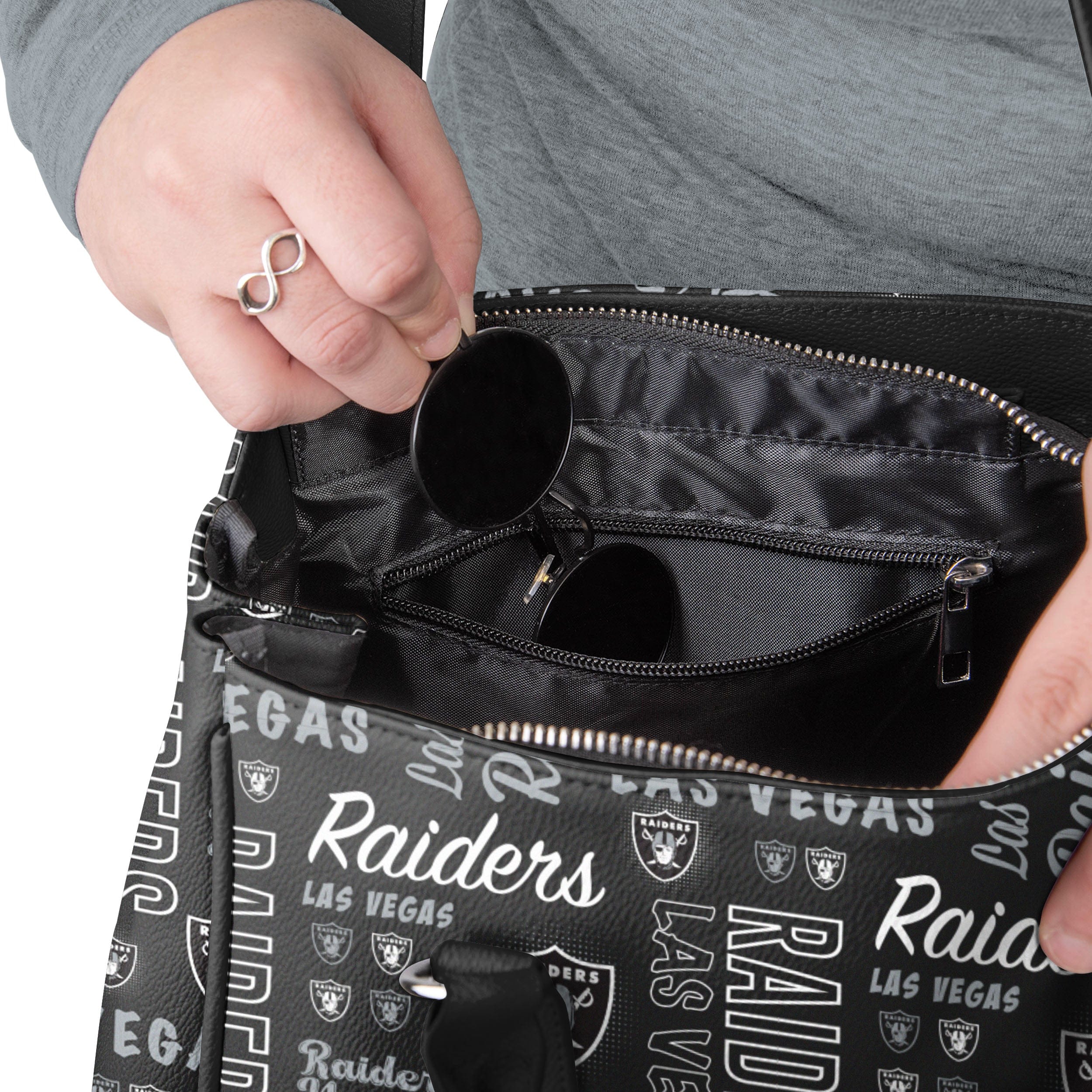 Las Vegas Raiders NFL Spirited Style Printed Collection Purse - Image 3
