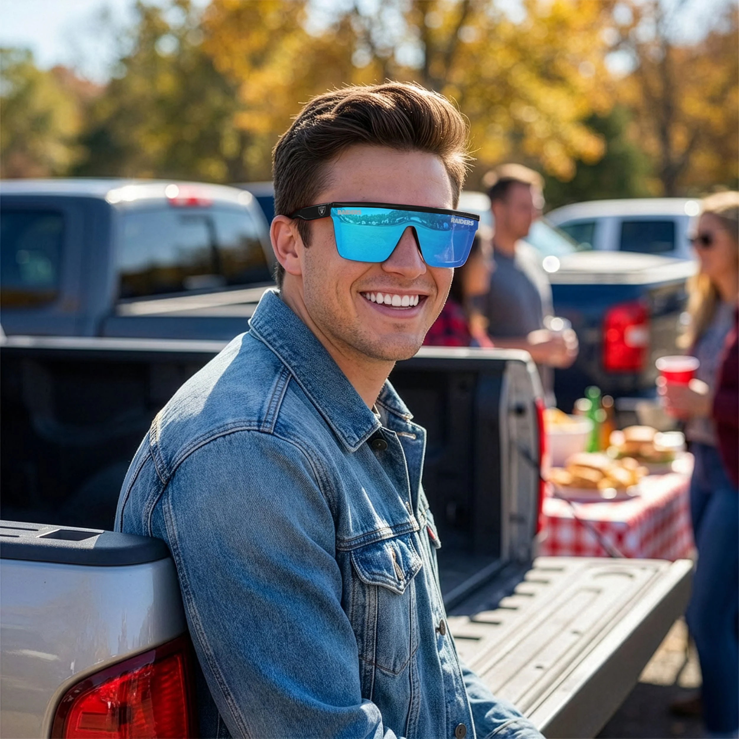 Las Vegas Raiders NFL Square Flat Top Sunglasses (PREORDER - SHIPS MID JULY) - Image 3