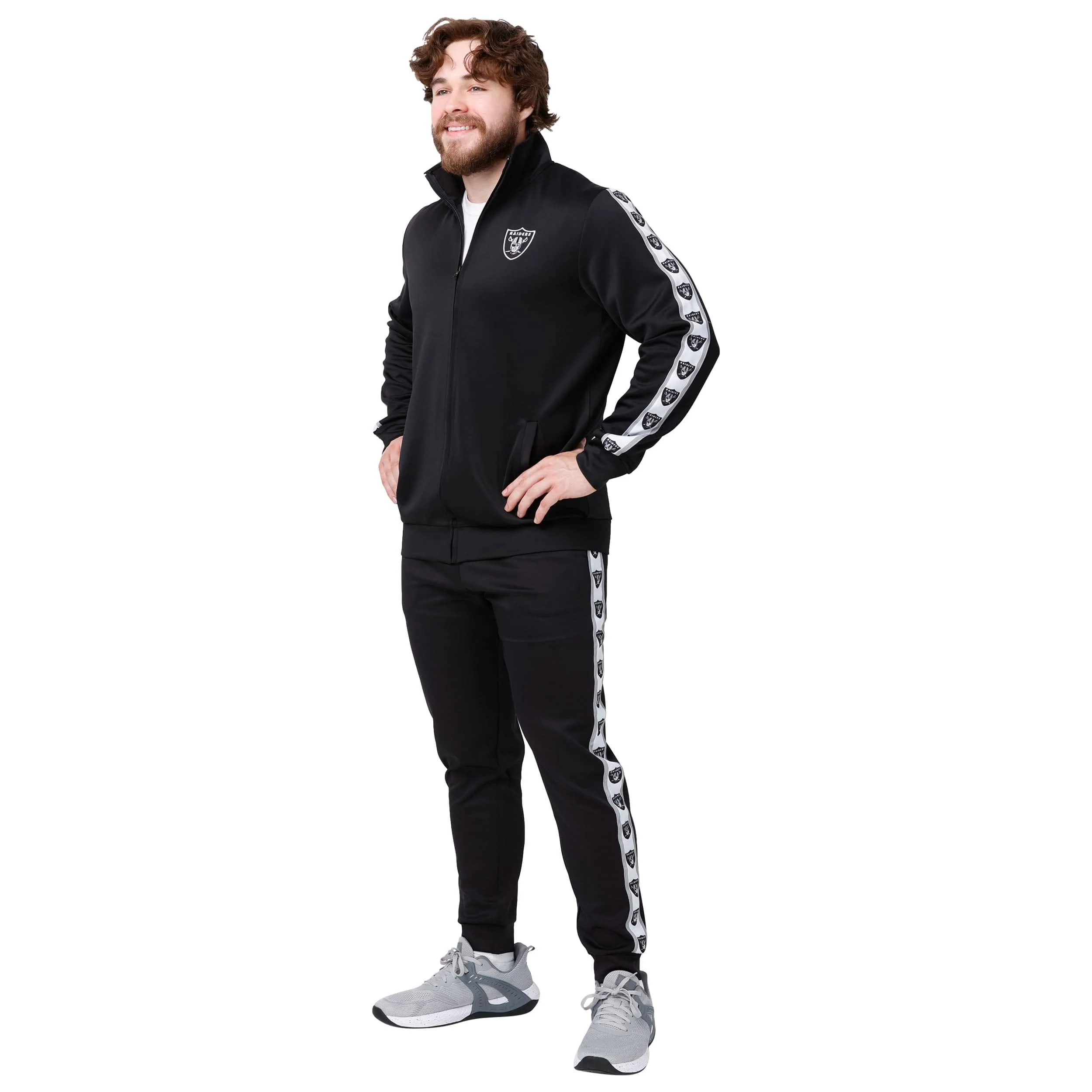 Las Vegas Raiders NFL Mens Stripe Logo Track Pants - Image 5