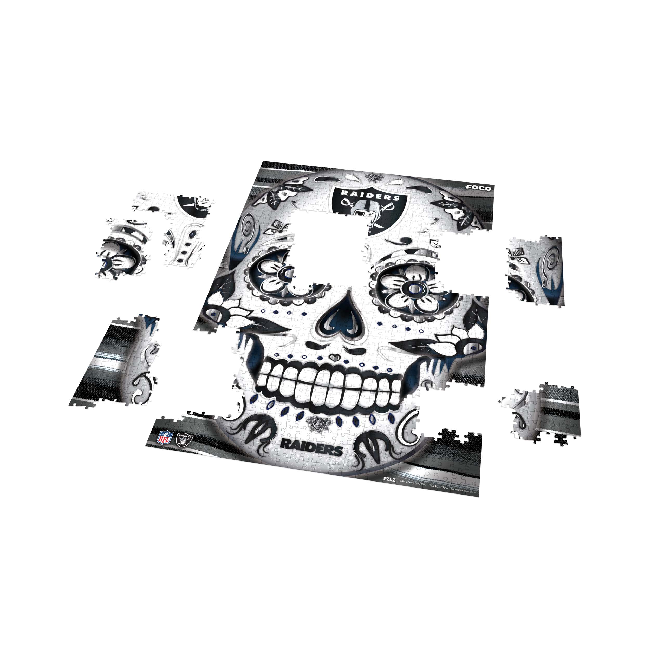 Las Vegas Raiders NFL Sugar Skull 1000 Piece Jigsaw Puzzle PZLZ - Image 3
