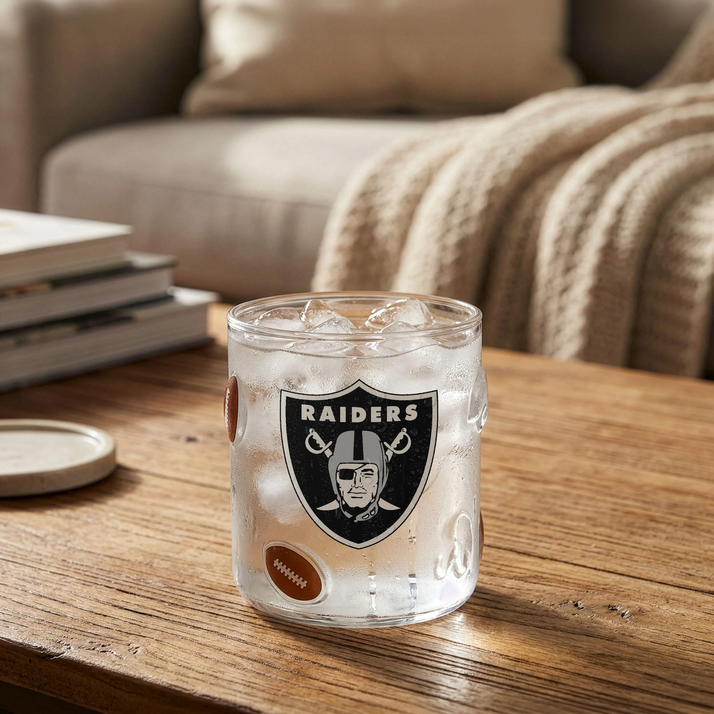 Las Vegas Raiders NFL Team Logo 17 oz Glass Cup (PREORDER - SHIPS MID JUNE) - Image 3