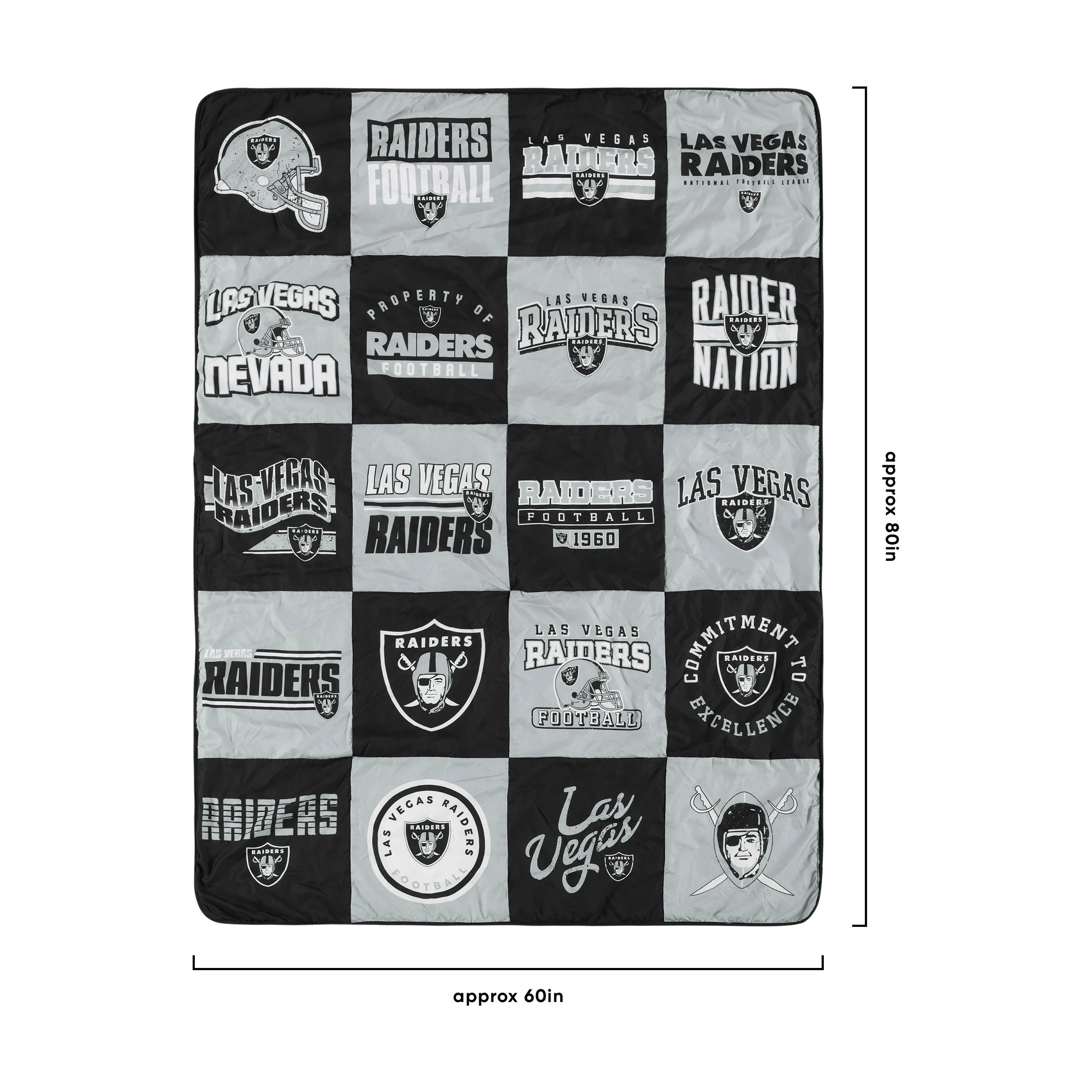 Las Vegas Raiders NFL Team Pride Patches Quilt - Image 3