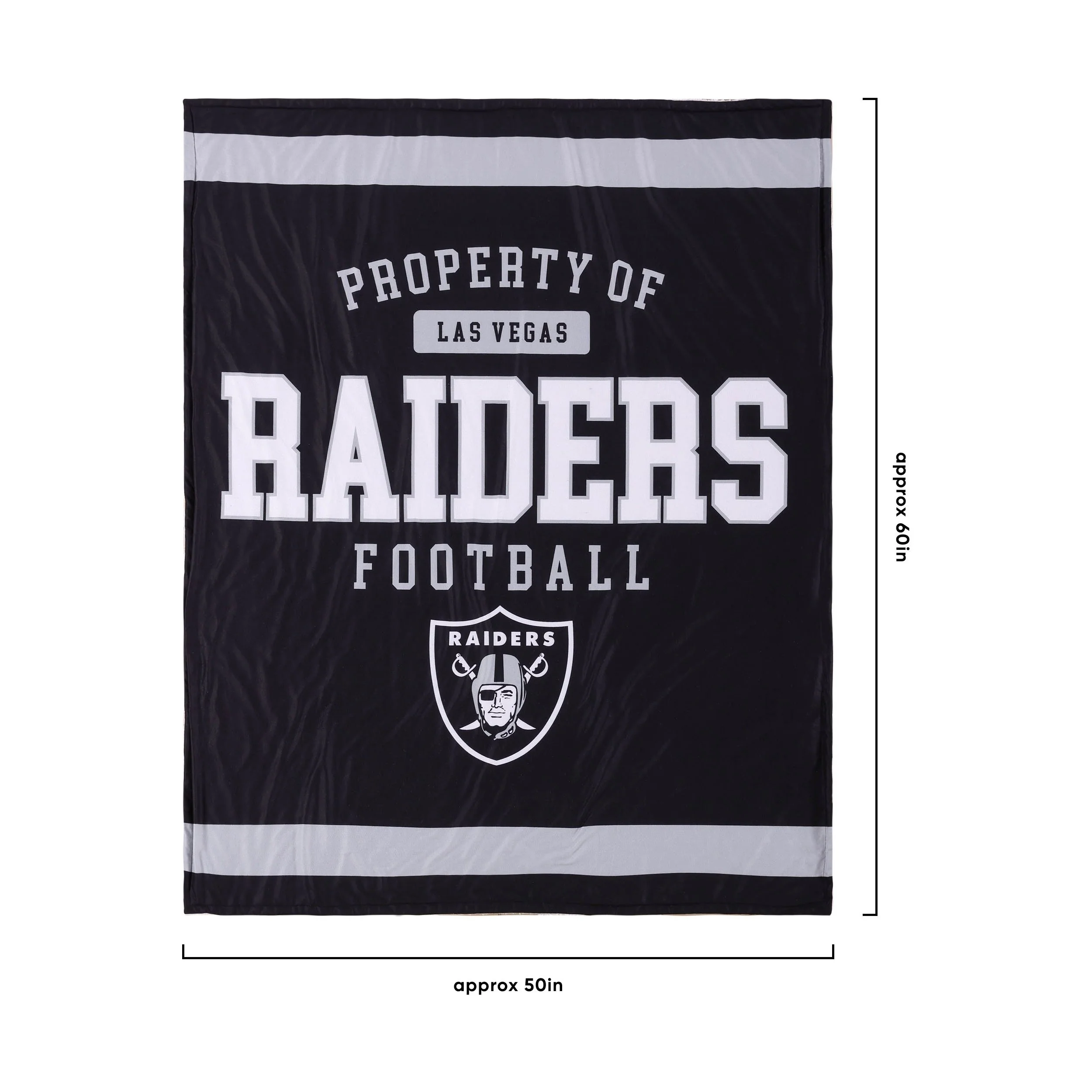 Las Vegas Raiders NFL Team Property Sherpa Plush Throw Blanket - Image 3