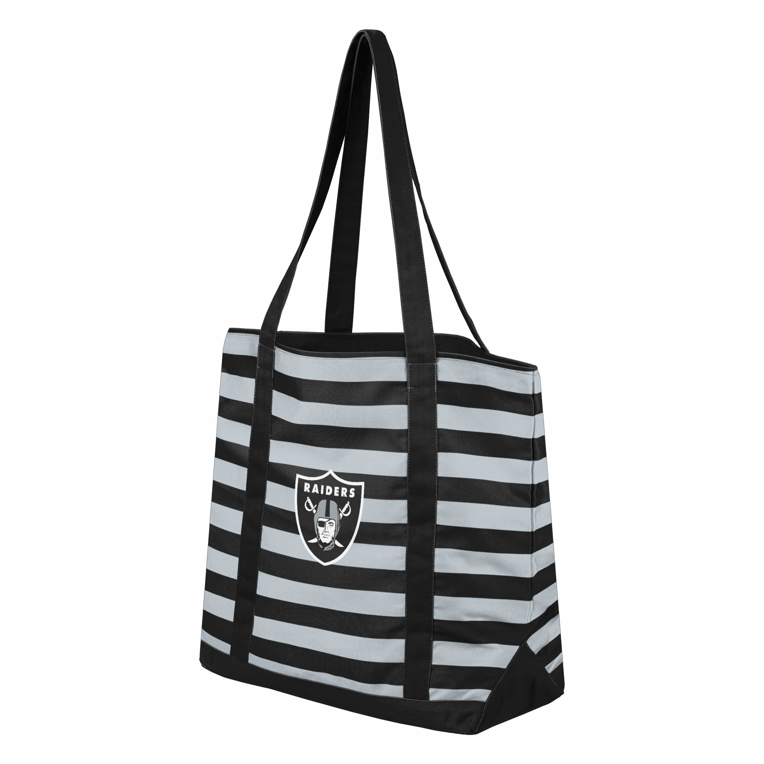 Las Vegas Raiders NFL Team Stripe Canvas Tote Bag - Image 2