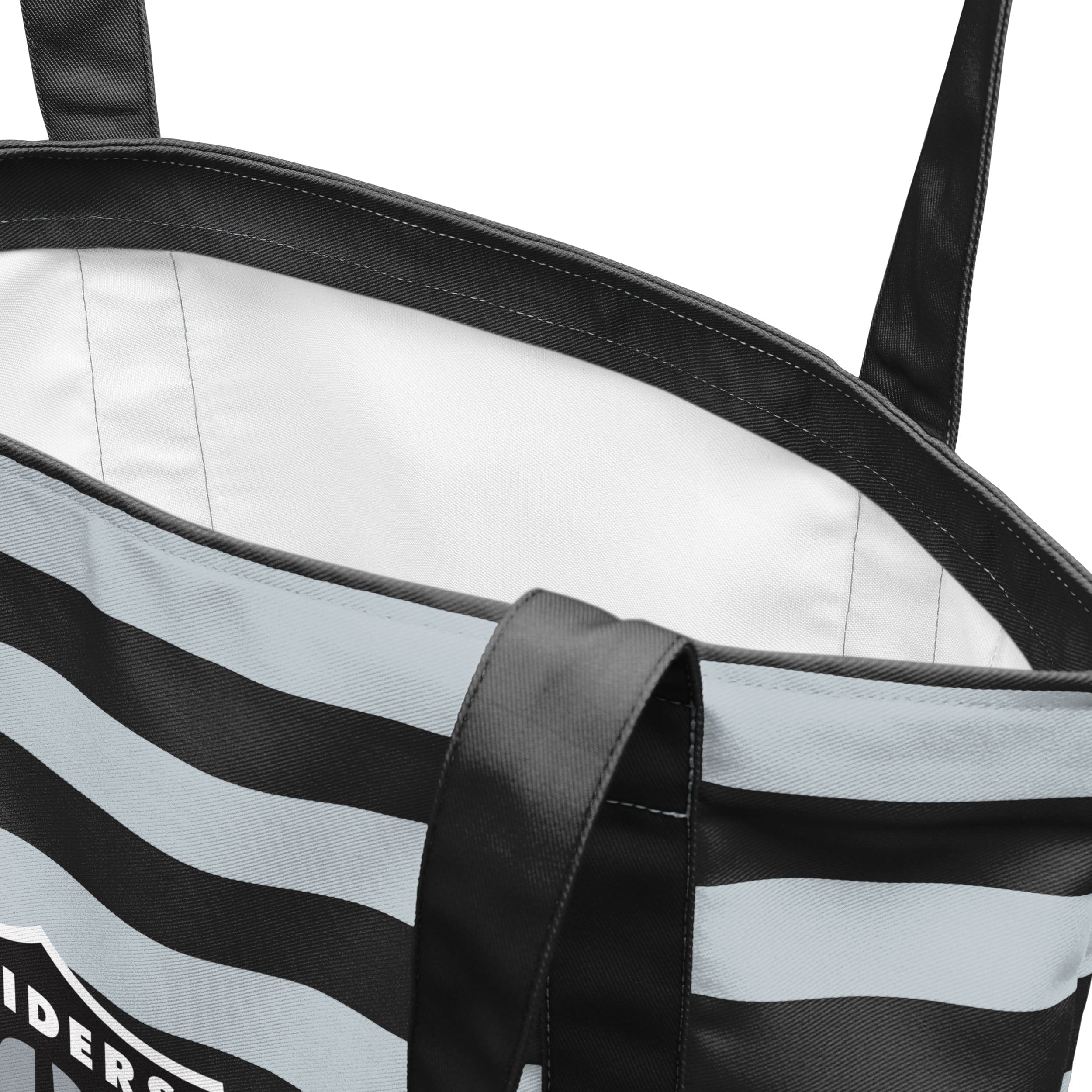 Las Vegas Raiders NFL Team Stripe Canvas Tote Bag - Image 4