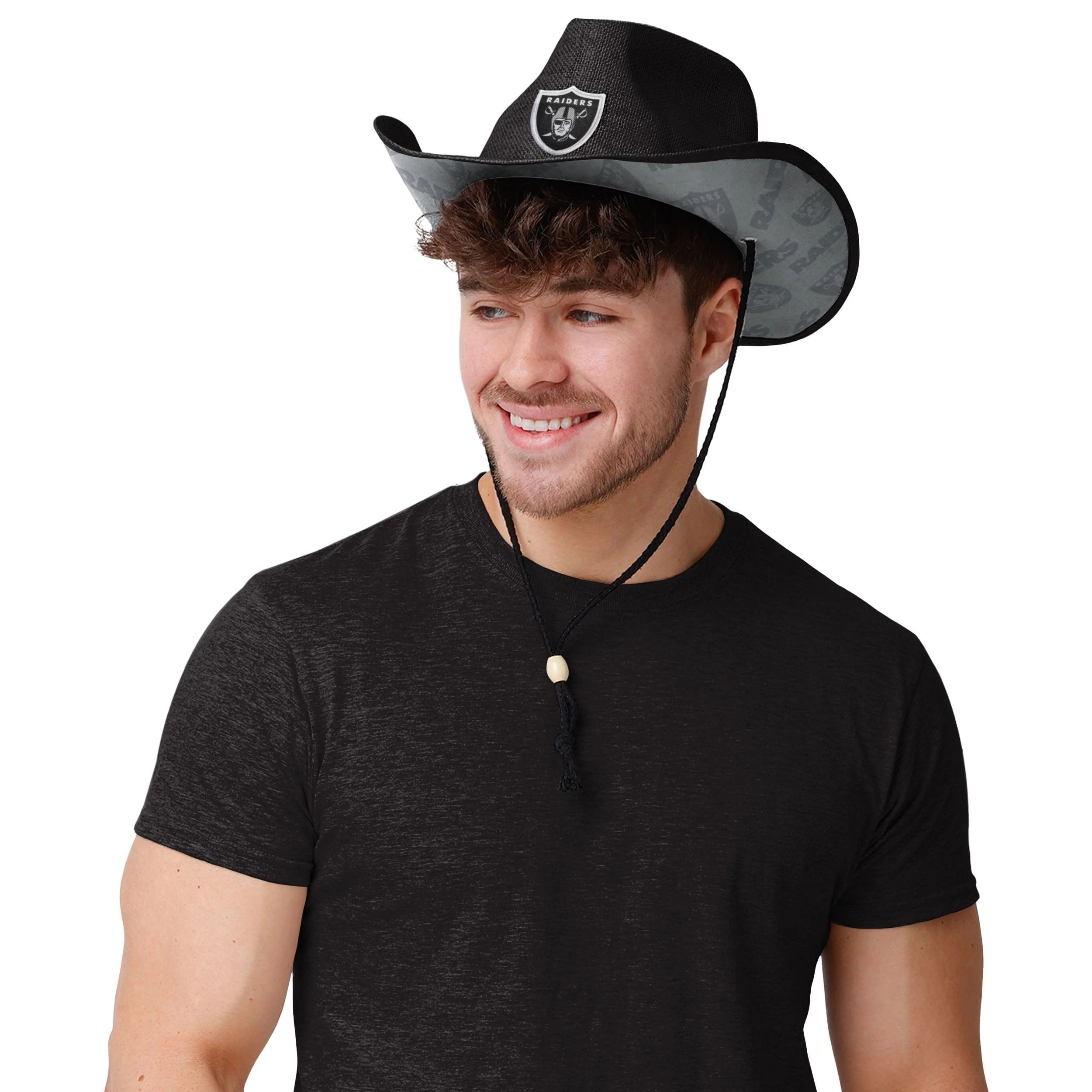 Las Vegas Raiders NFL Team Stripe Cowboy Hat - Image 5