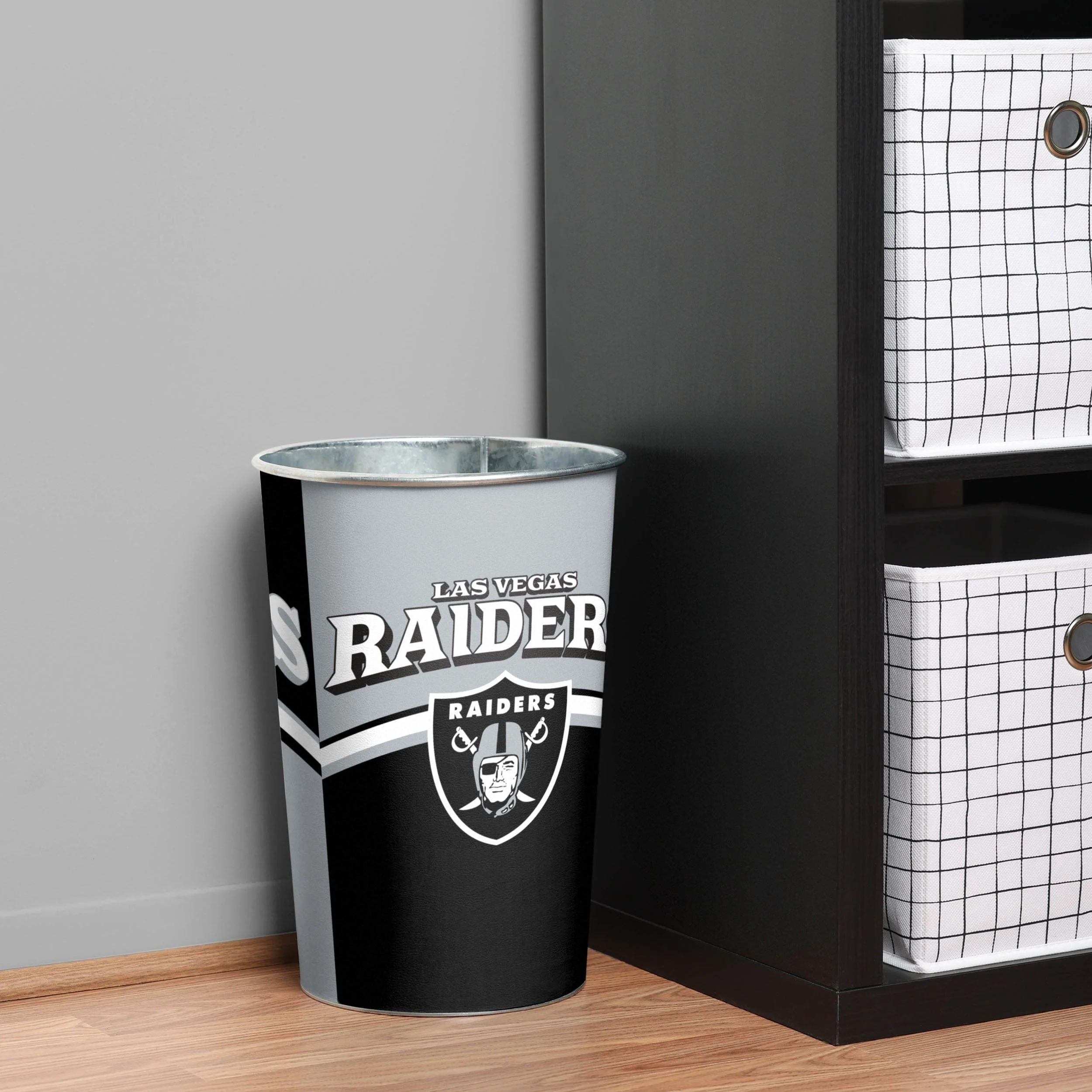 Las Vegas Raiders NFL Team Stripe Waste Basket - Image 2