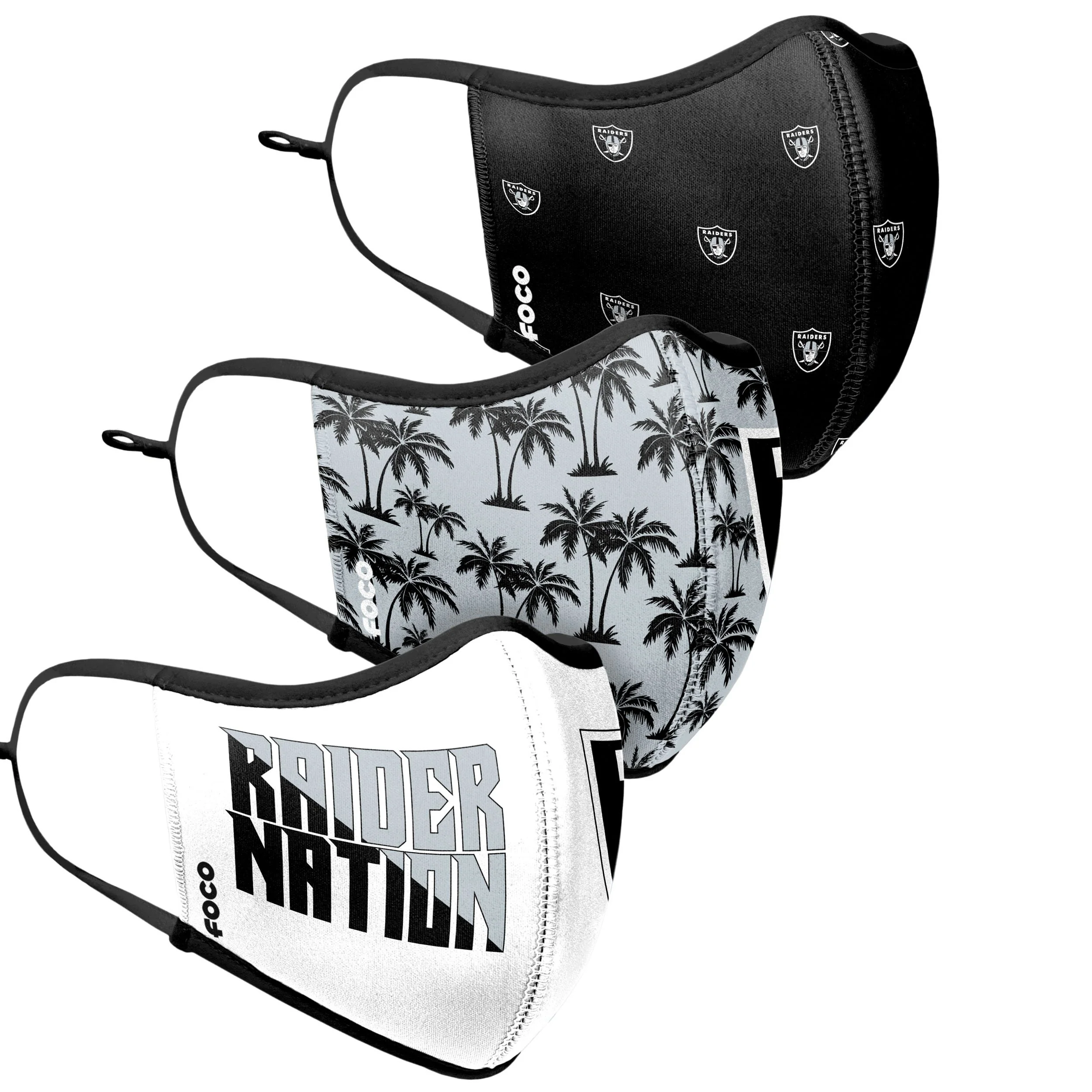 Las Vegas Raiders NFL Thematic Sport 3 Pack Face Cover - Image 3