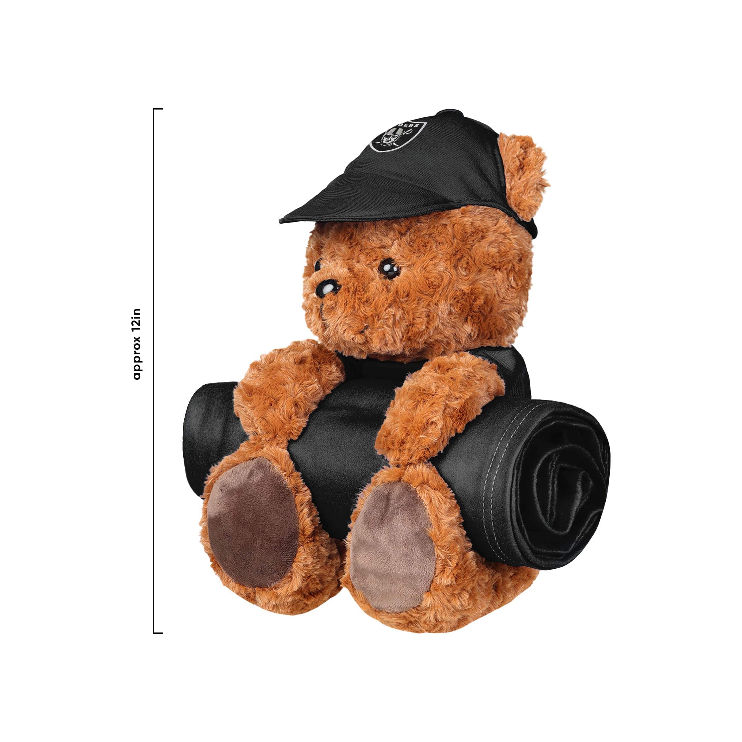 Las Vegas Raiders NFL Throw Blanket With Plush Bear - Image 3