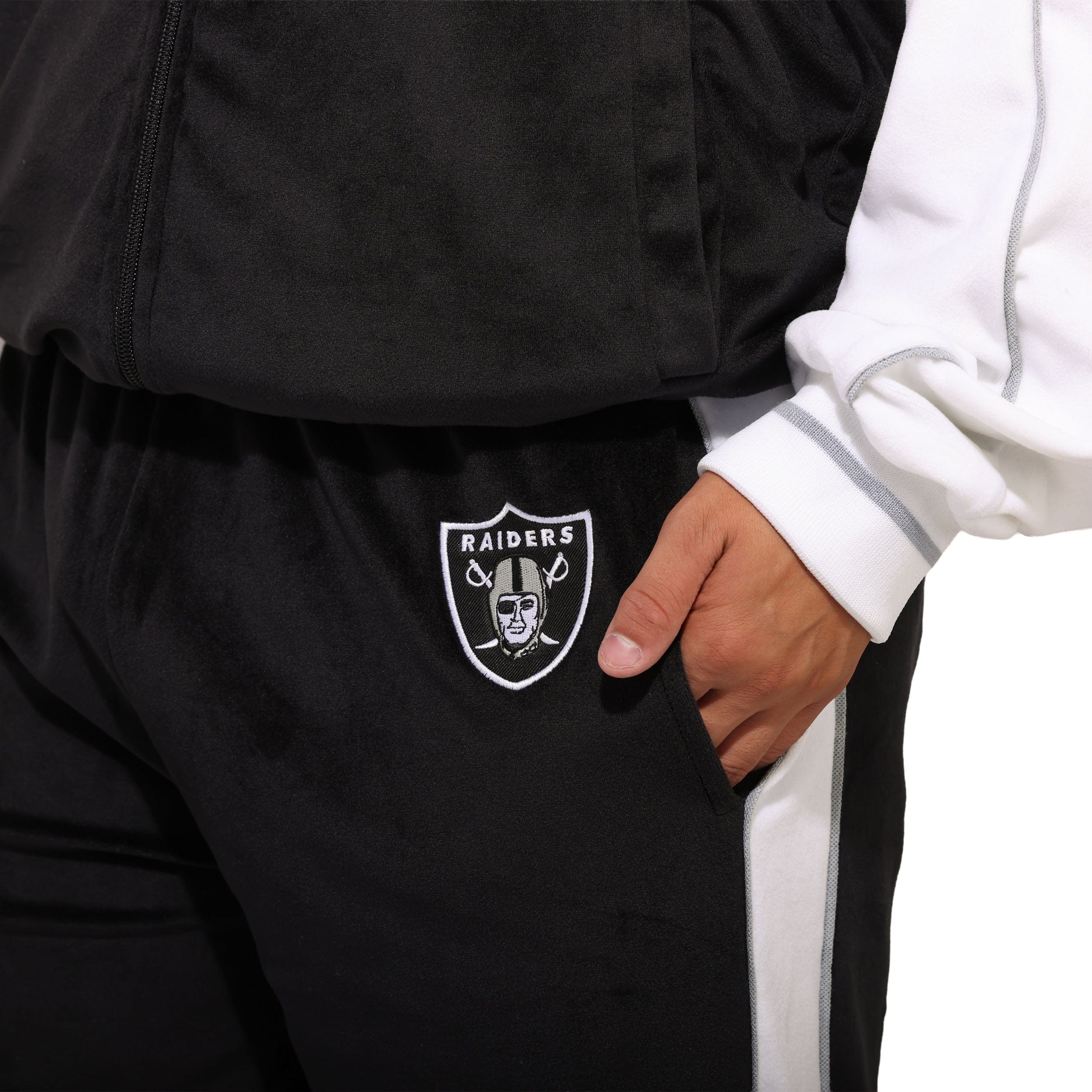 Las Vegas Raiders NFL Two Tone Velour Pants - Image 3