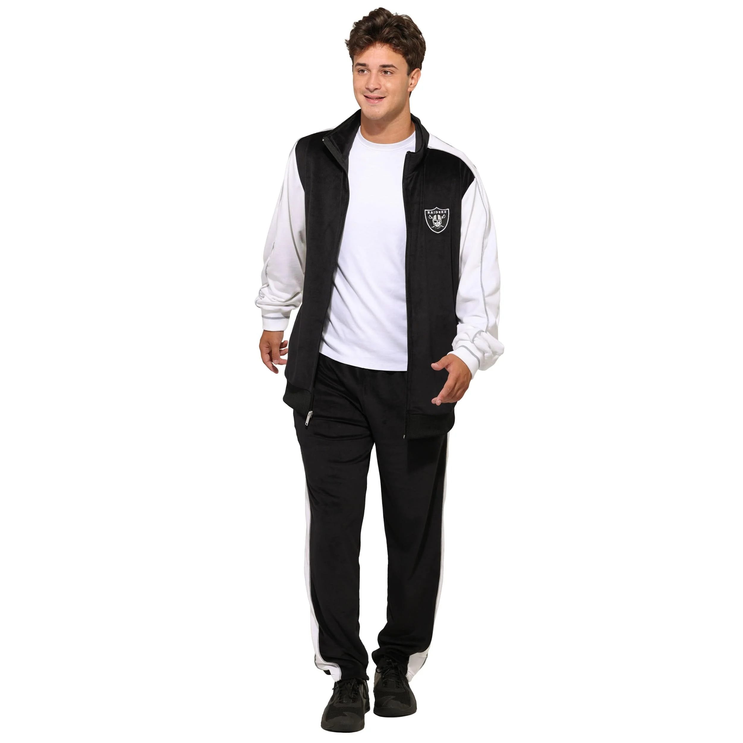 Las Vegas Raiders NFL Two Tone Velour Zip Up Top - Image 5