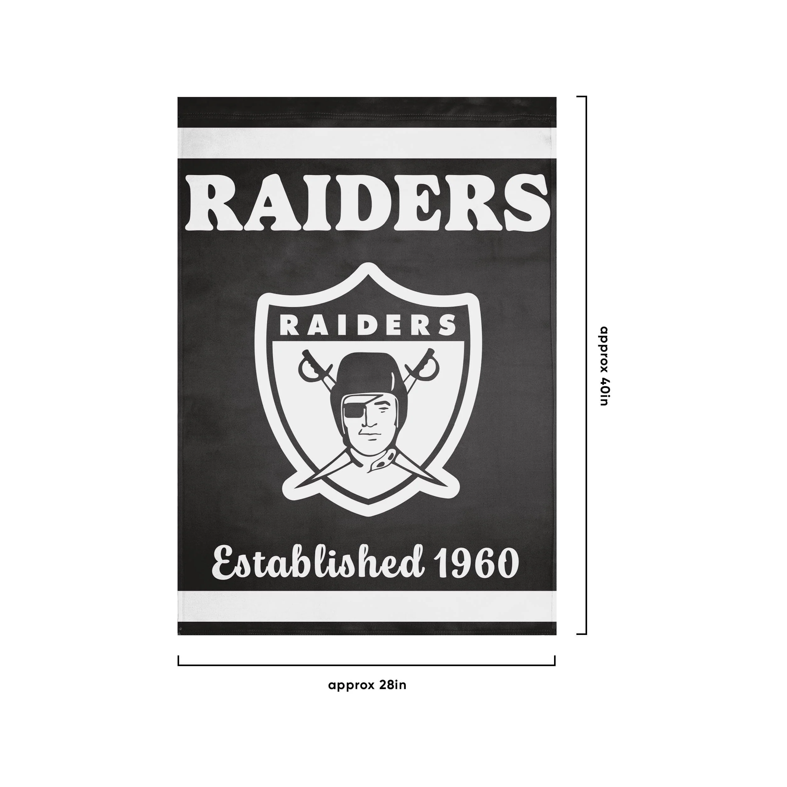 Las Vegas Raiders NFL Vertical Retro Flag - Image 3