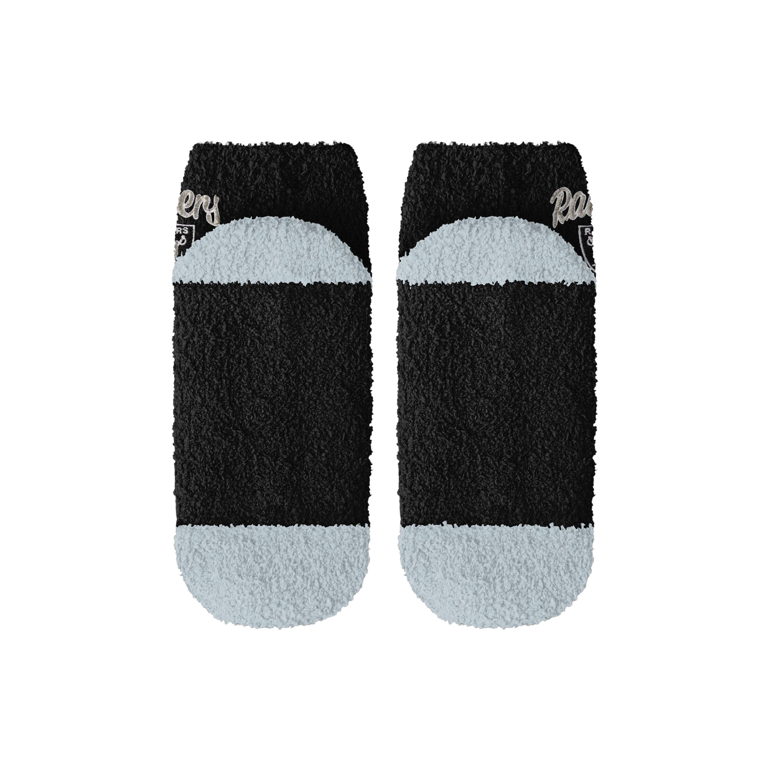 Las Vegas Raiders NFL Womens 2 Pack Script Logo Fuzzy Ankle Socks - Image 6