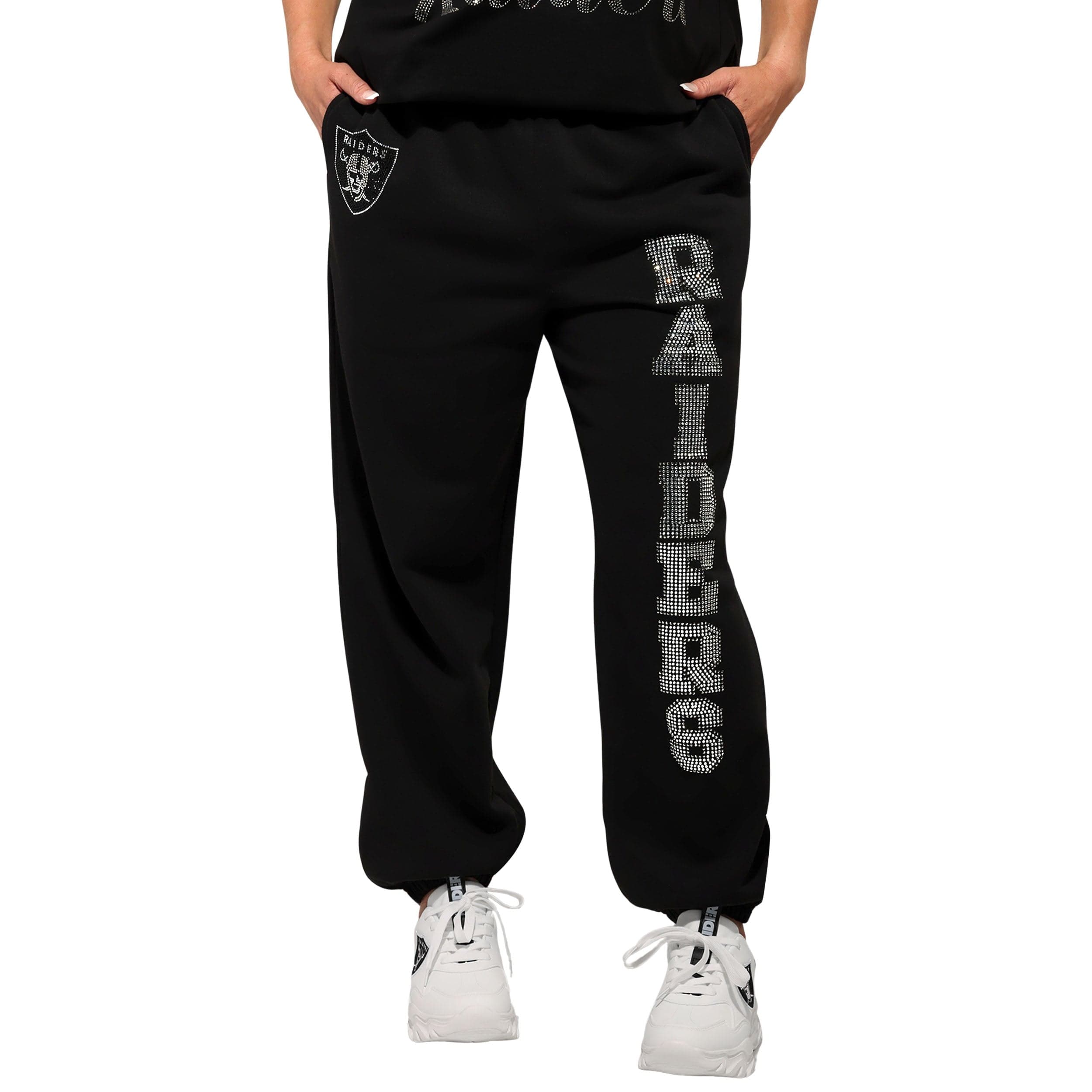 Las Vegas Raiders NFL Womens Big Wordmark Rhinestone Sweatpants