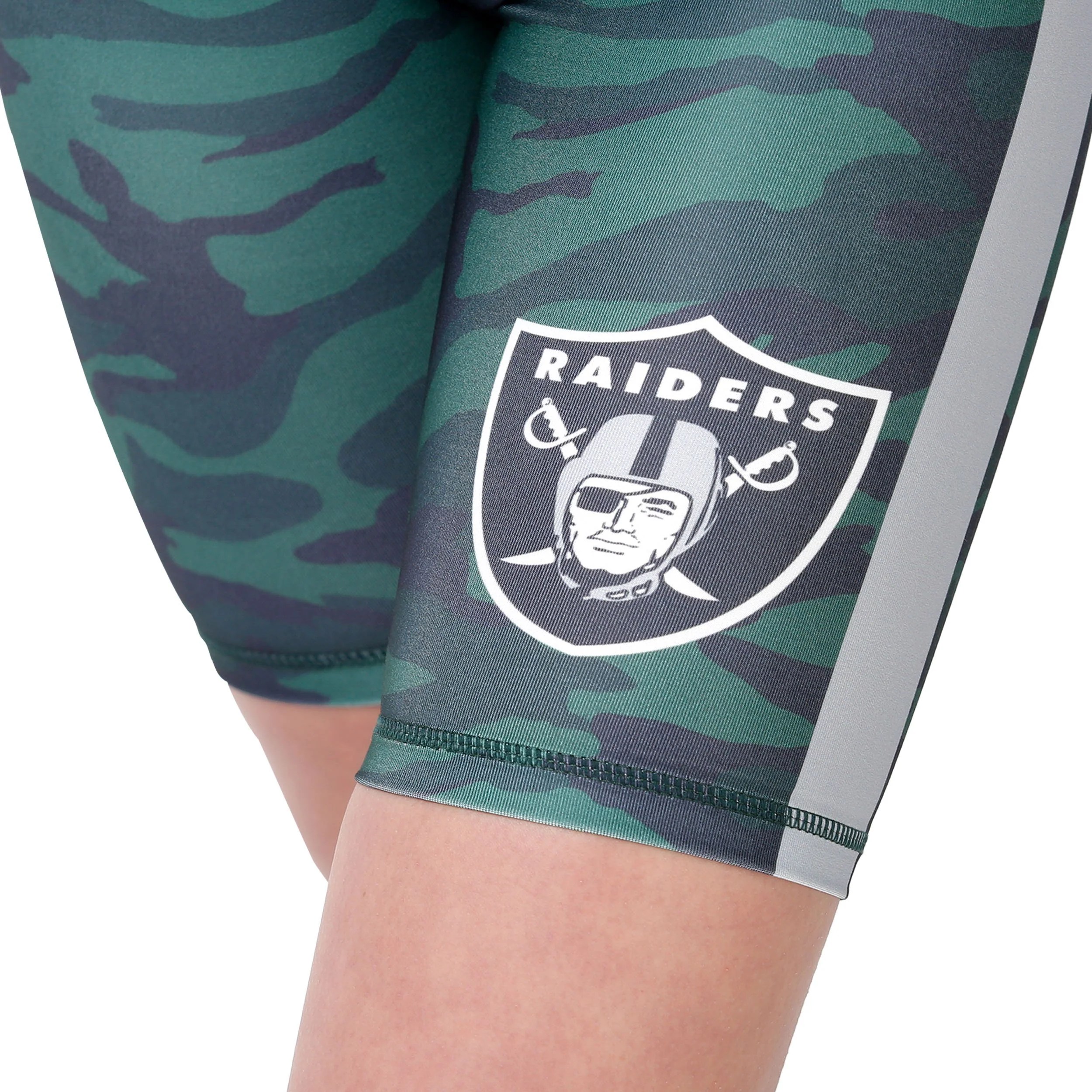 Las Vegas Raiders NFL Womens Camo Bike Shorts - Image 3