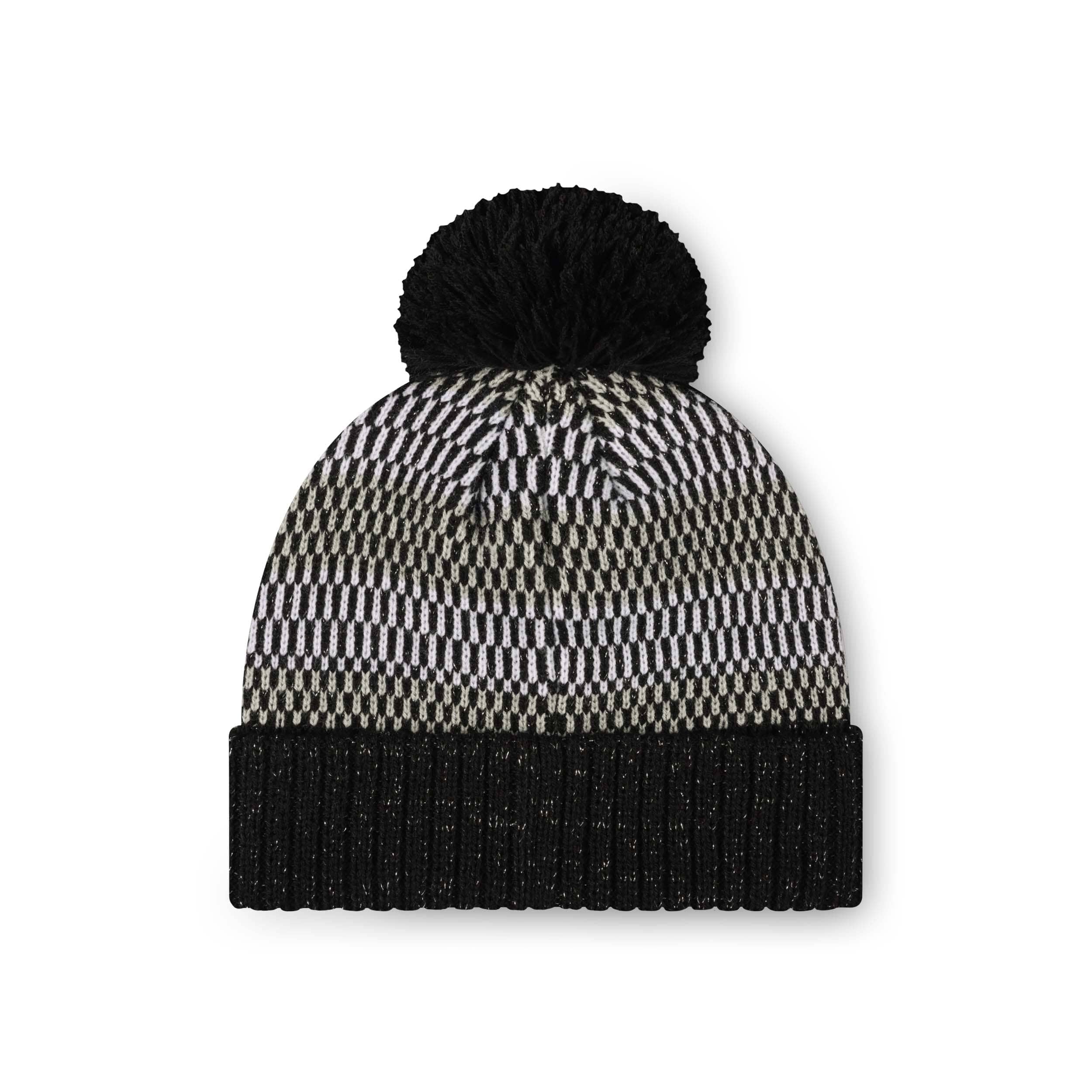 Las Vegas Raiders NFL Womens Cozy Knit Metallic Thread Pom Beanie - Image 2
