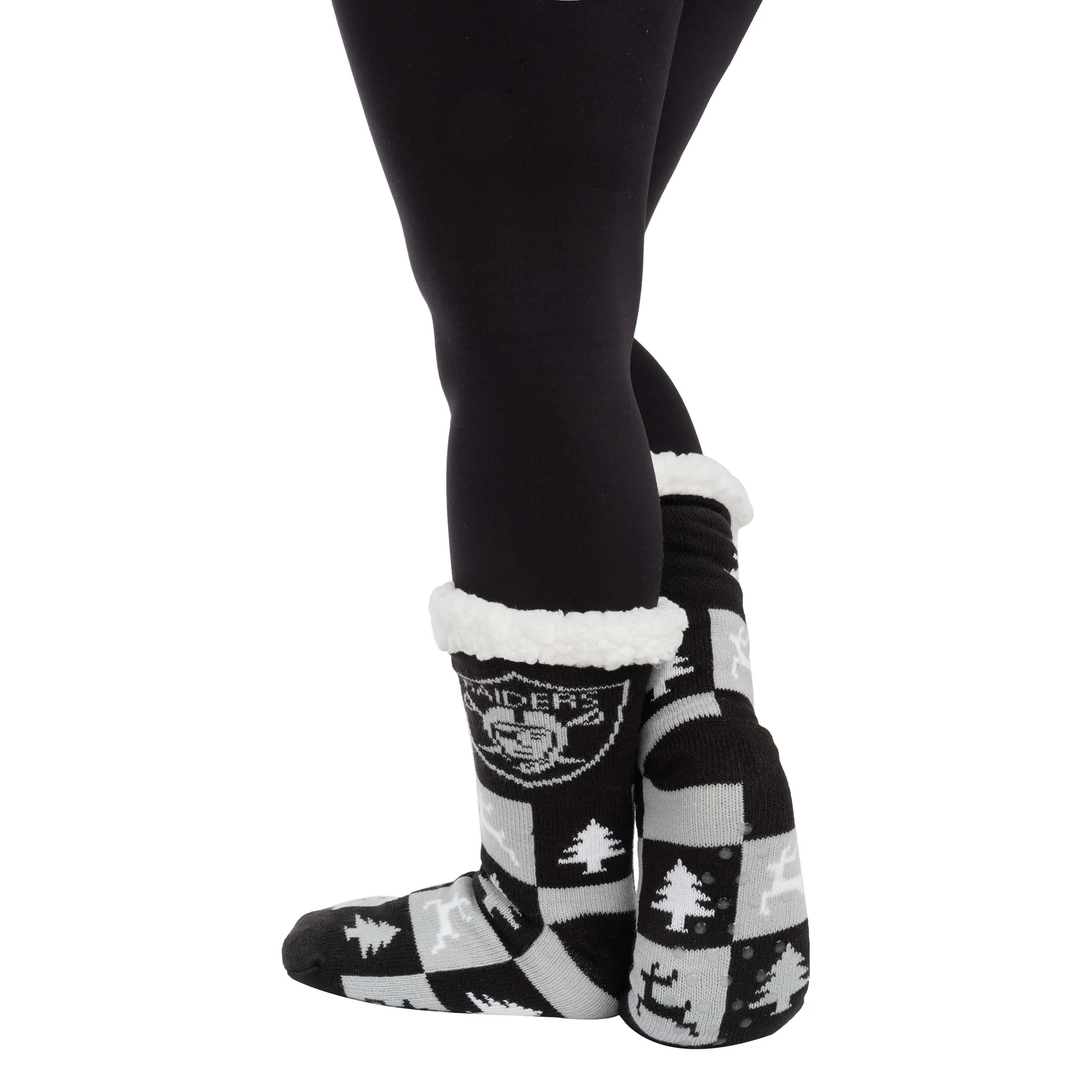 Las Vegas Raiders NFL Womens Fan Footy 3 Pack Slipper Socks - Image 2