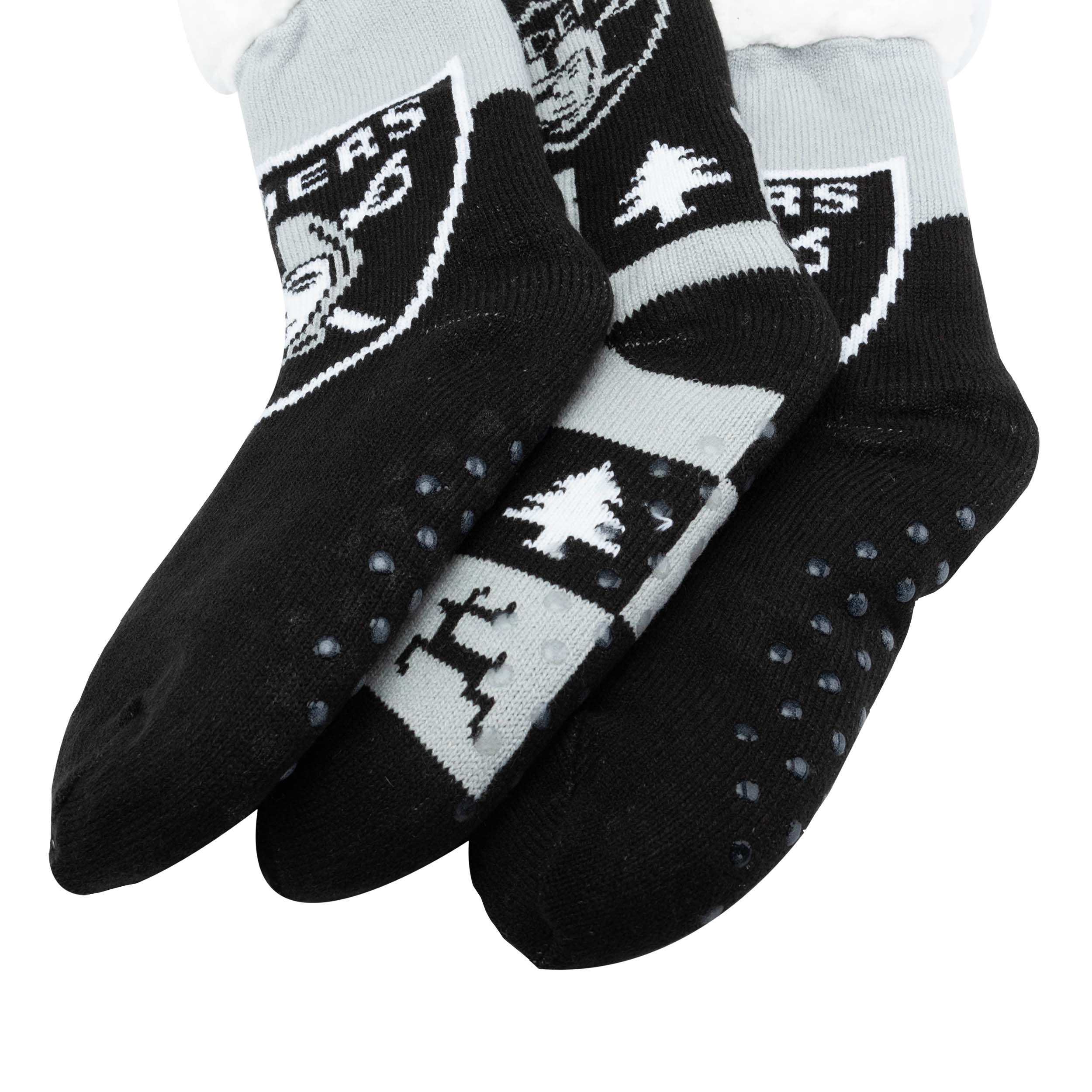 Las Vegas Raiders NFL Womens Fan Footy 3 Pack Slipper Socks - Image 3
