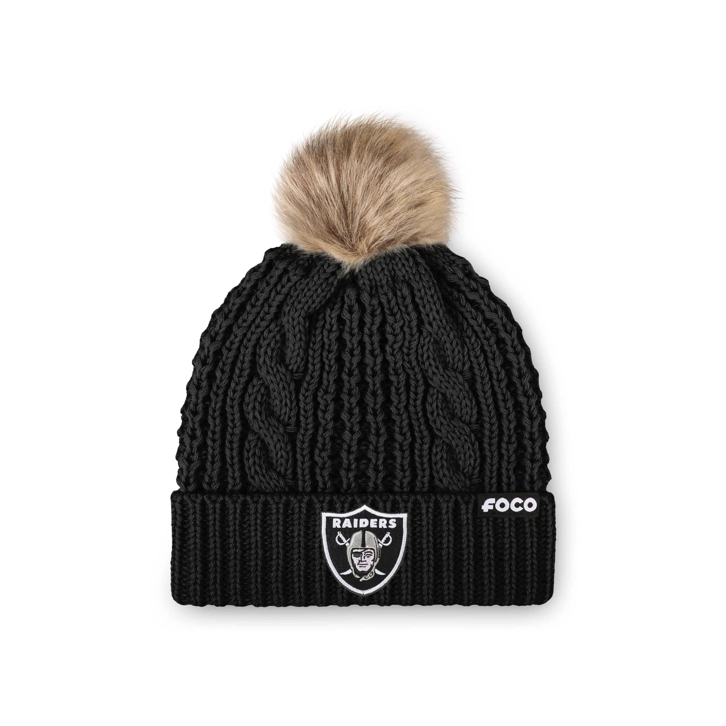Las Vegas Raiders NFL Womens Faux Fur Pom Beanie
