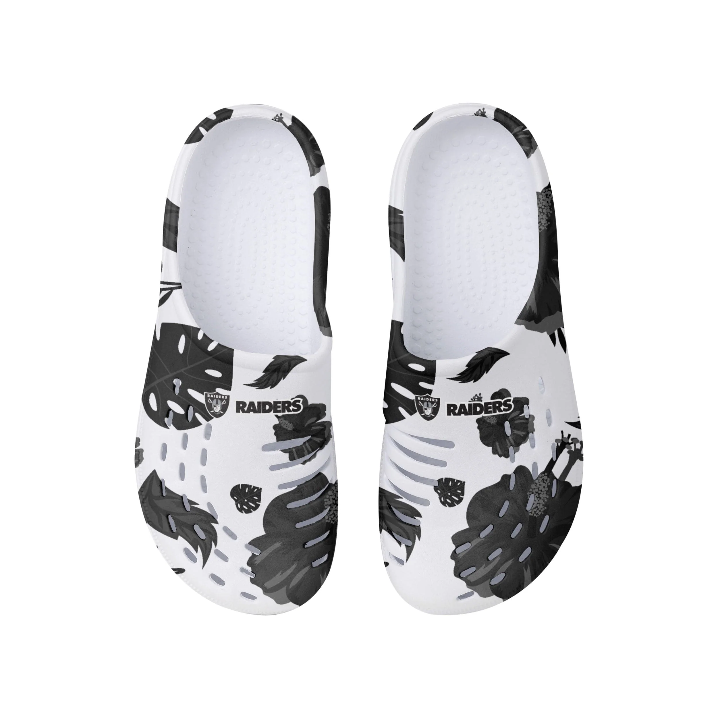 Las Vegas Raiders NFL Womens Floral White Clog - Image 4