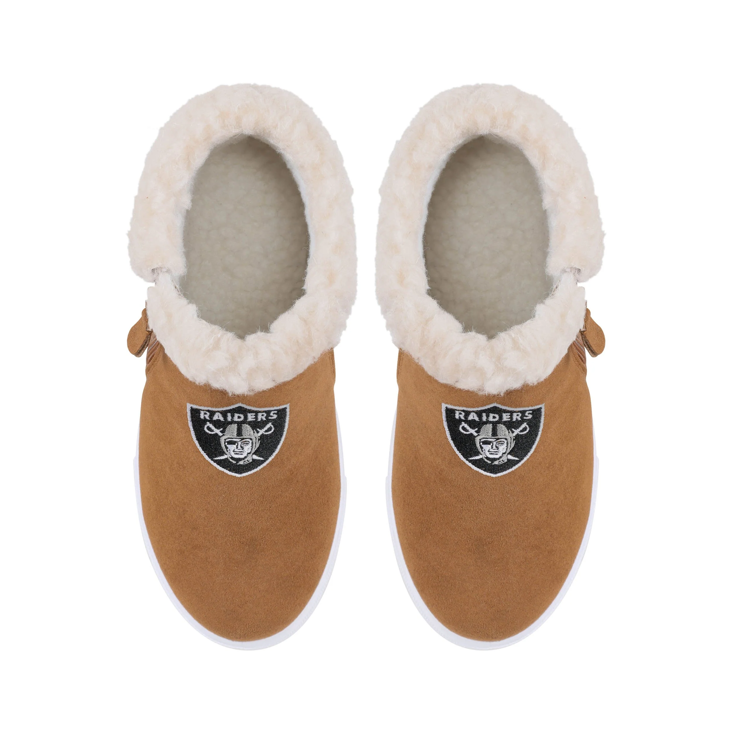 Las Vegas Raiders NFL Womens Fuzzy Brim Zipper Boot - Image 4
