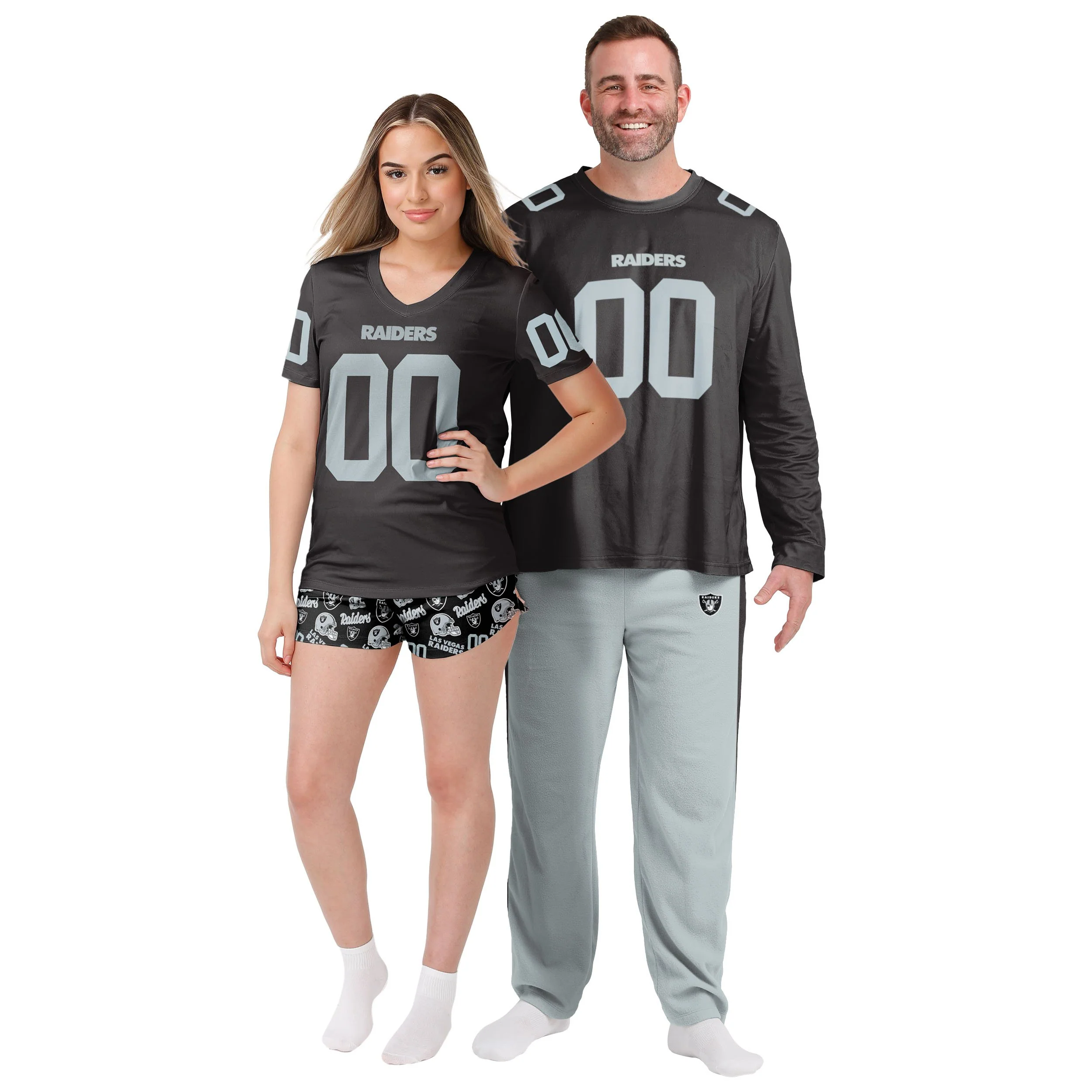 Las Vegas Raiders NFL Womens Gameday Ready Pajama Set - Image 3