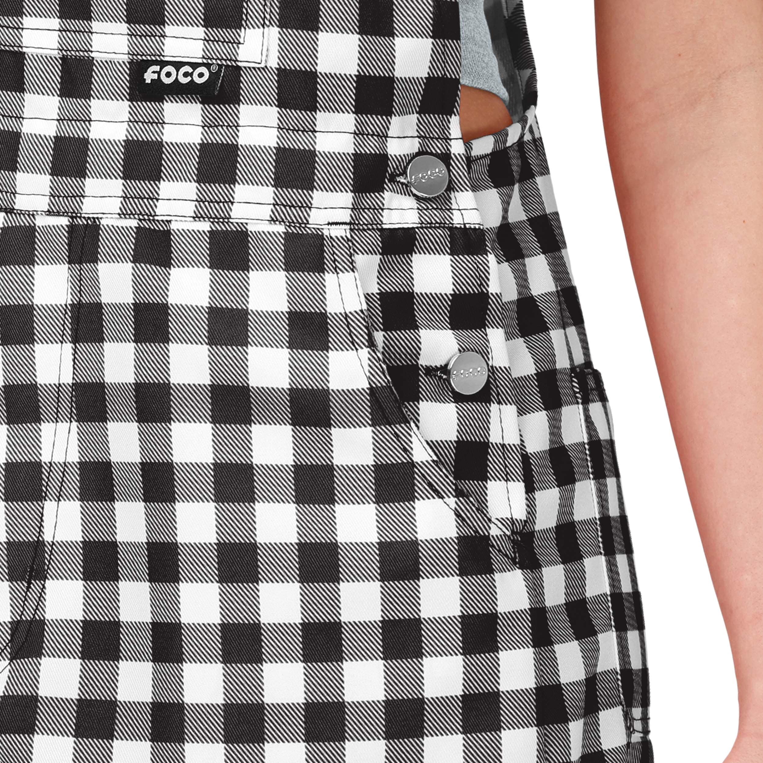 Las Vegas Raiders NFL Womens Gingham Check Bib Shortalls - Image 4