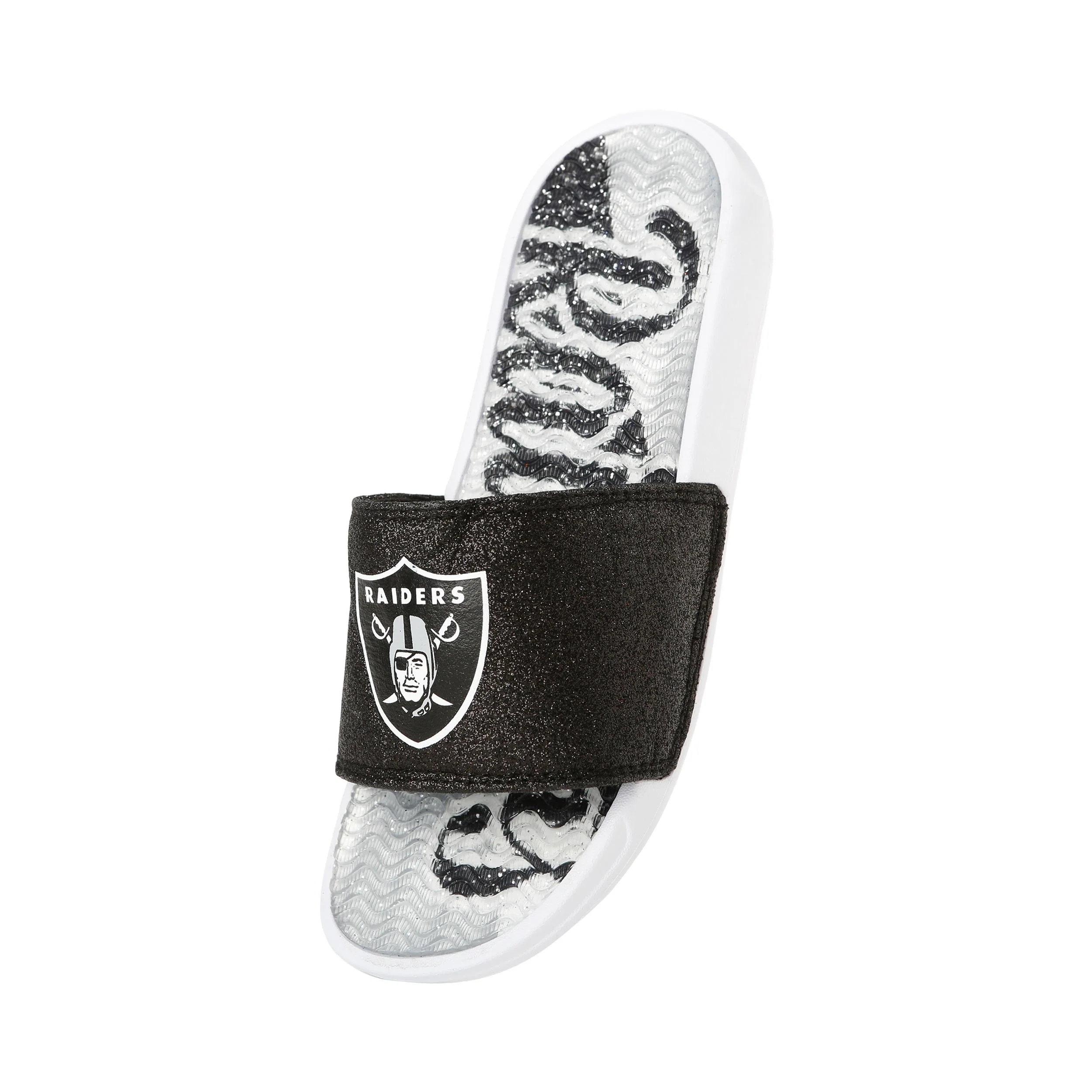 Las Vegas Raiders NFL Womens Glitter Gel Slide - Image 2