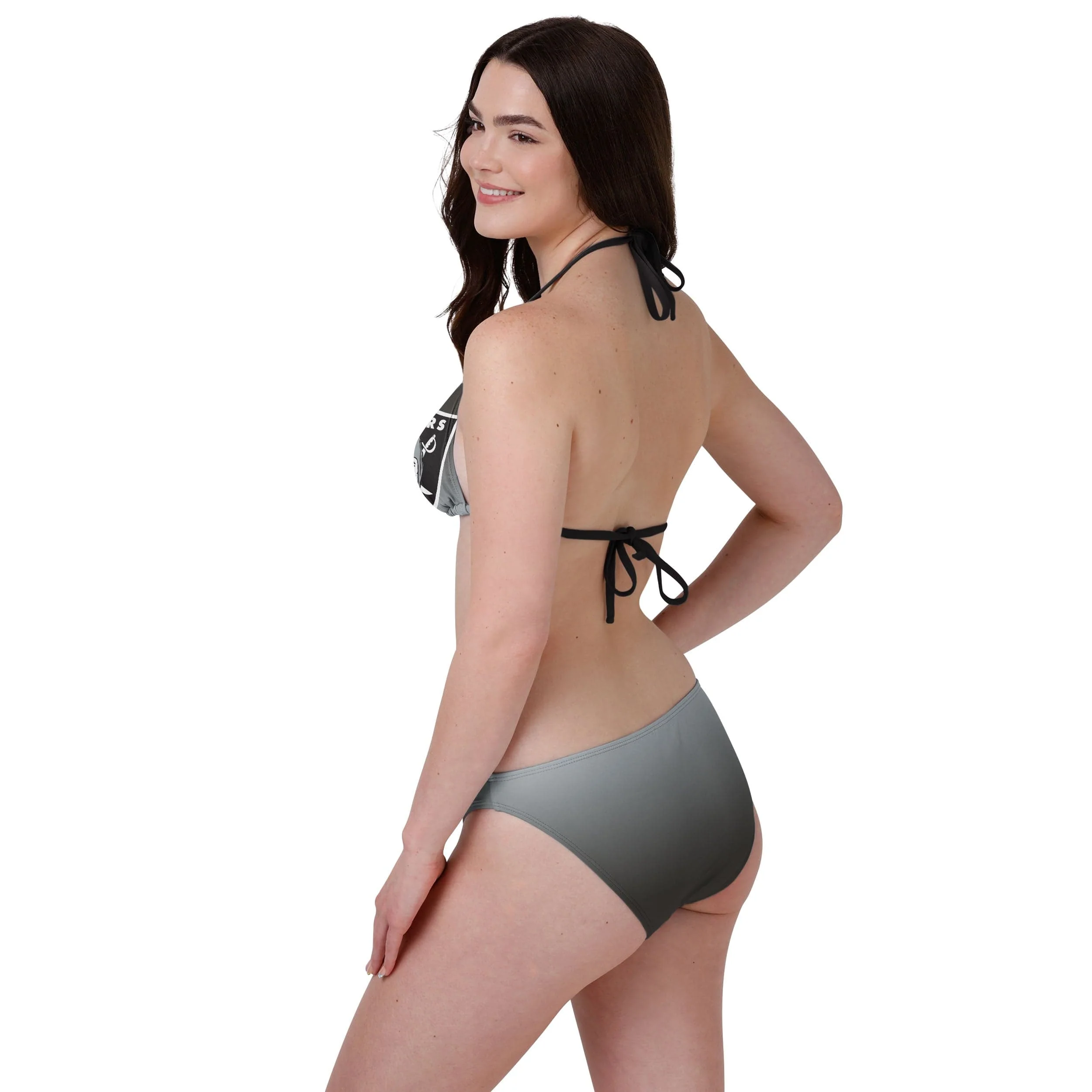 Las Vegas Raiders NFL Womens Gradient Big Logo Bikini Top - Image 3