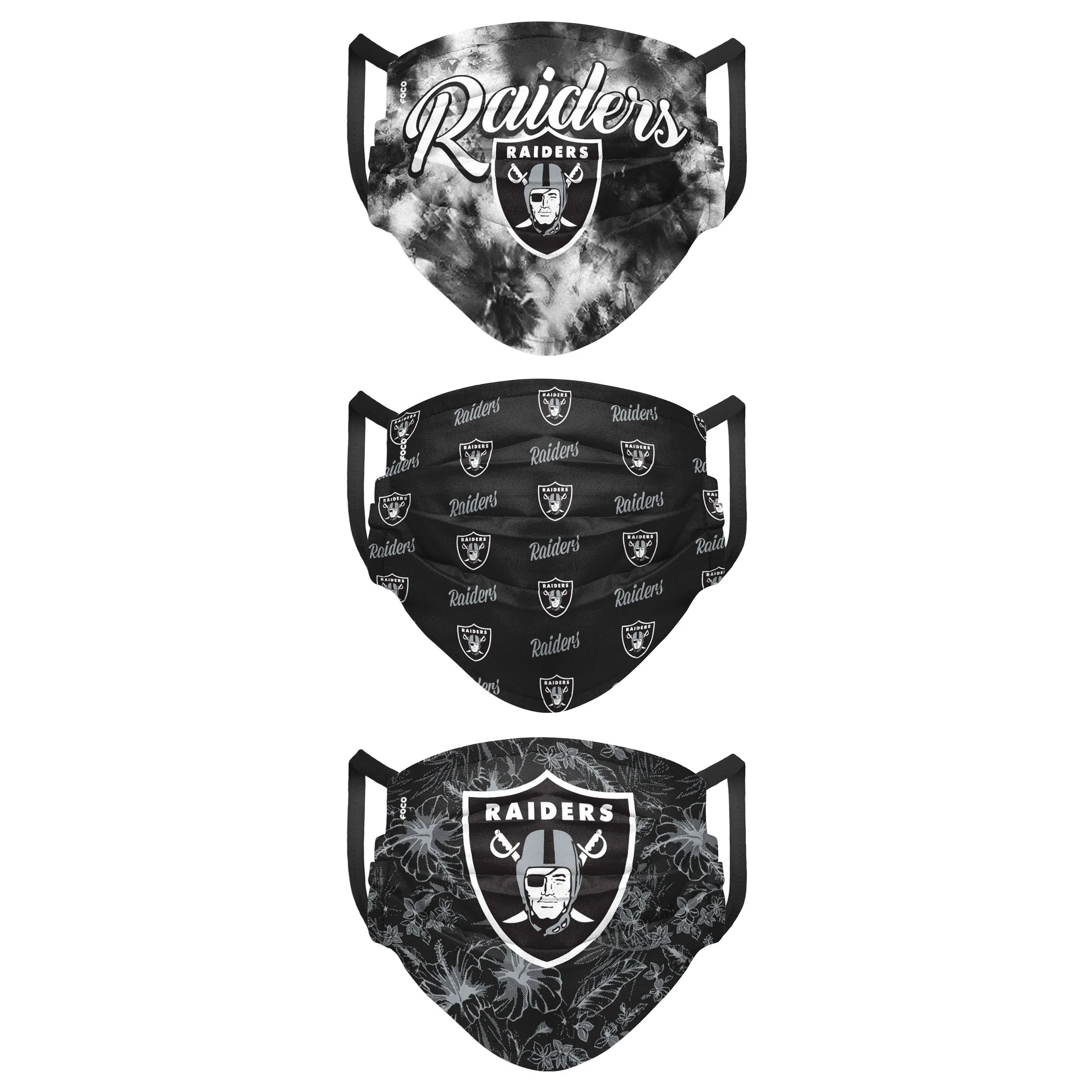 Las Vegas Raiders NFL Womens Matchday 3 Pack Face Cover - Image 2