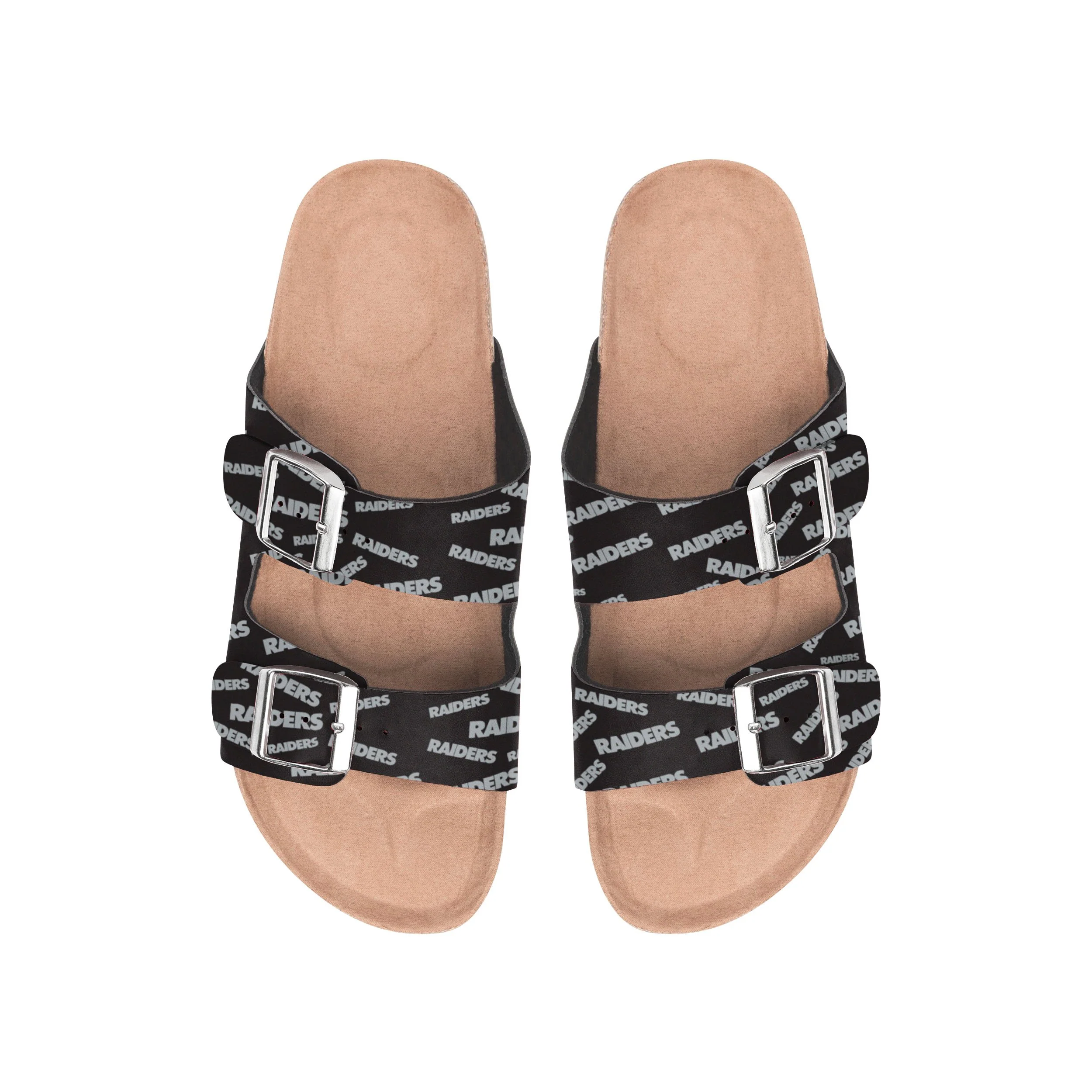 Las Vegas Raiders NFL Womens Mini Print Double Buckle Sandal - Image 2