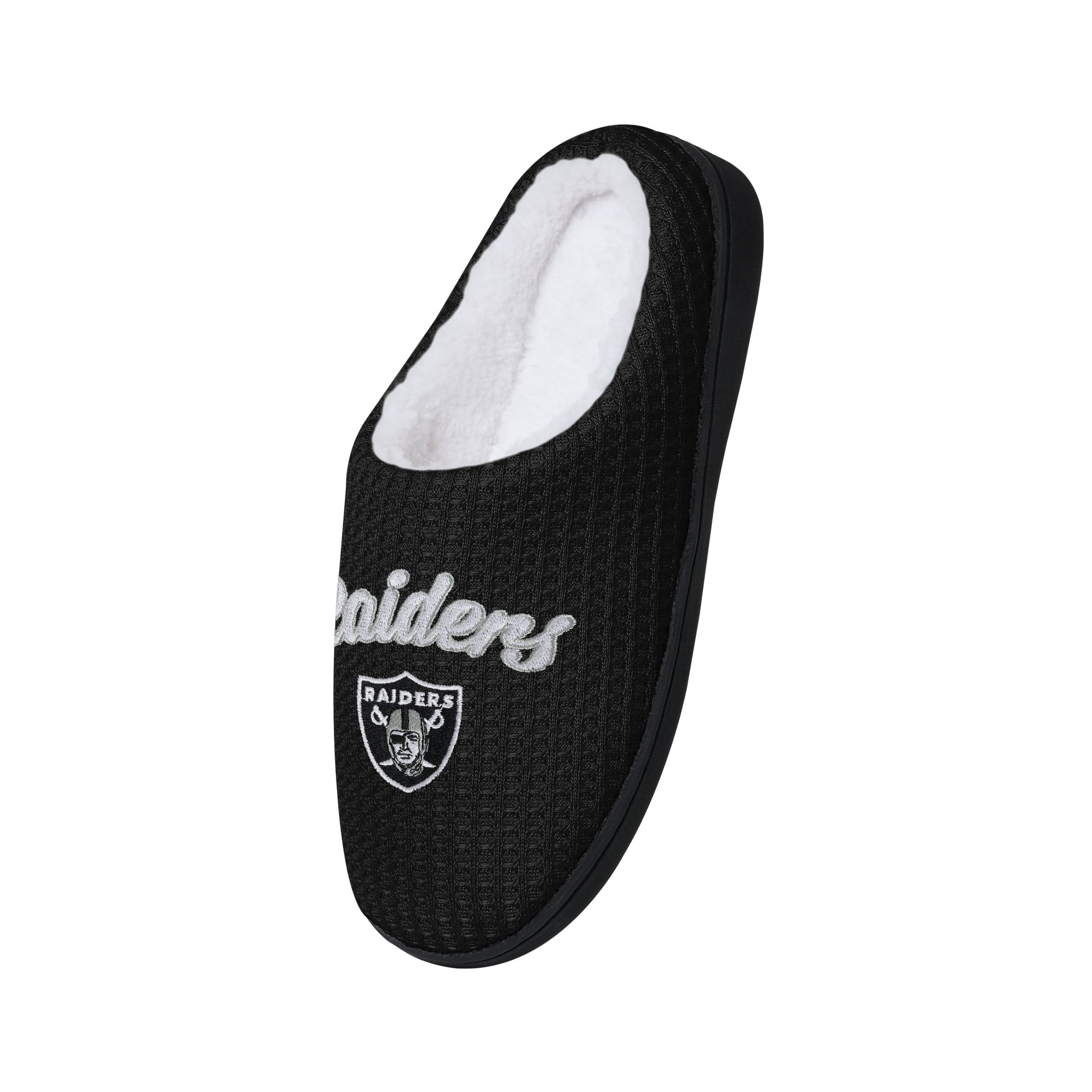 Las Vegas Raiders NFL Womens Sherpa Lined Memory Foam Slippers - Image 4