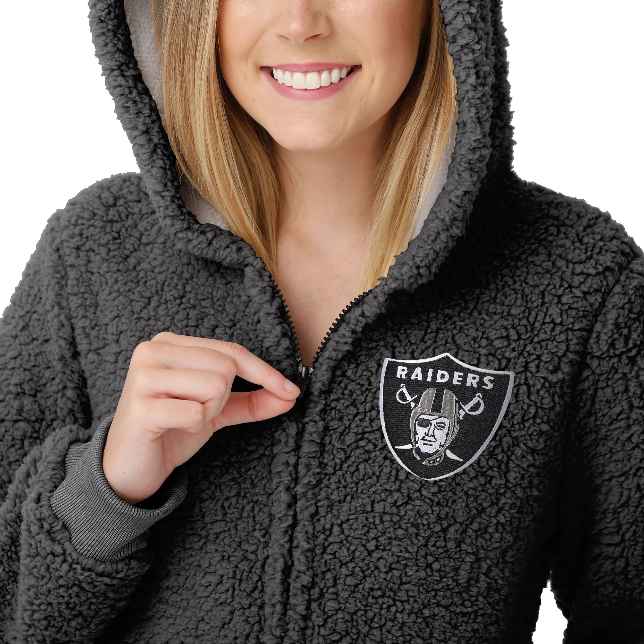 Las Vegas Raiders NFL Womens Sherpa One Piece Pajamas - Image 3