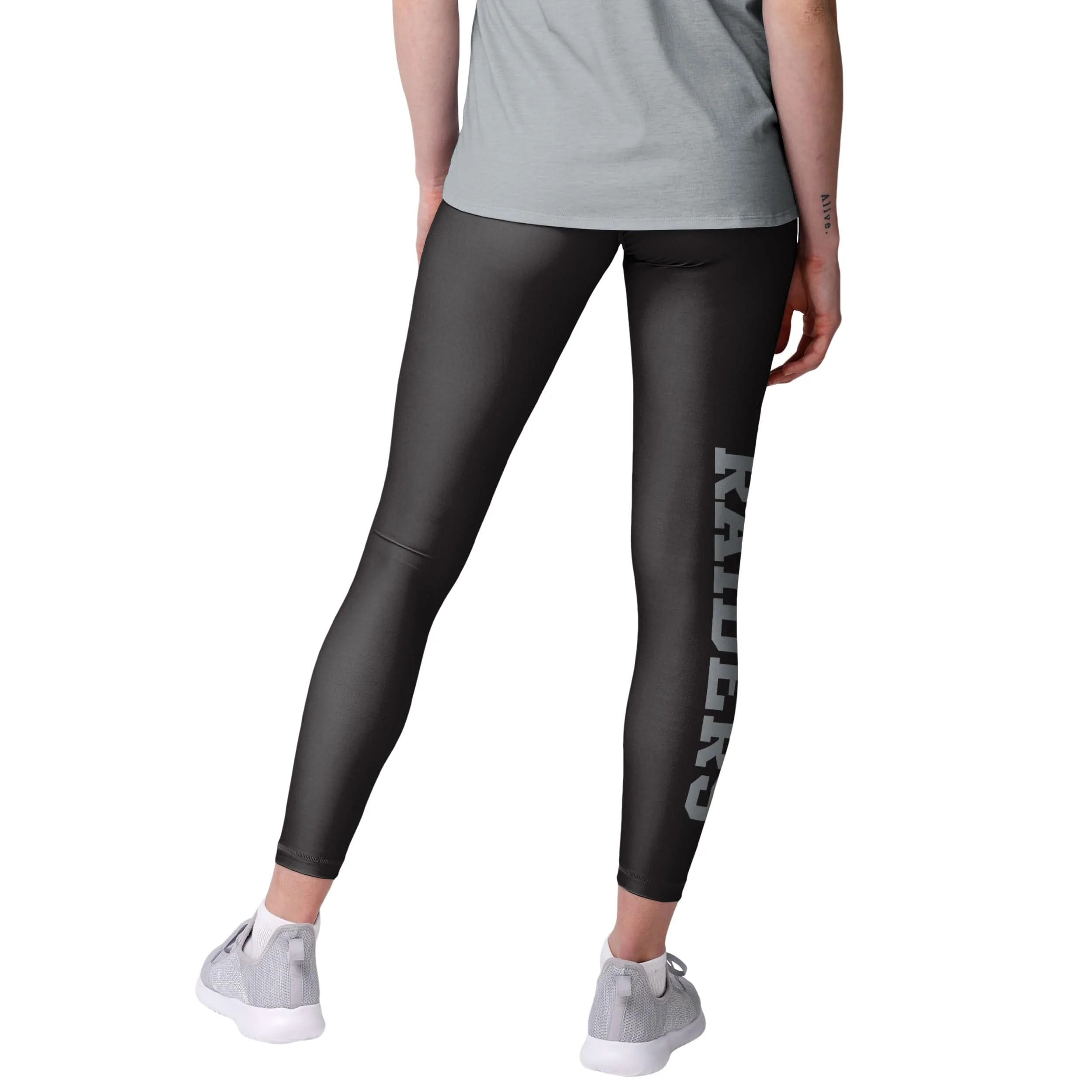 Las Vegas Raiders NFL Womens Solid Big Wordmark Leggings - Image 2