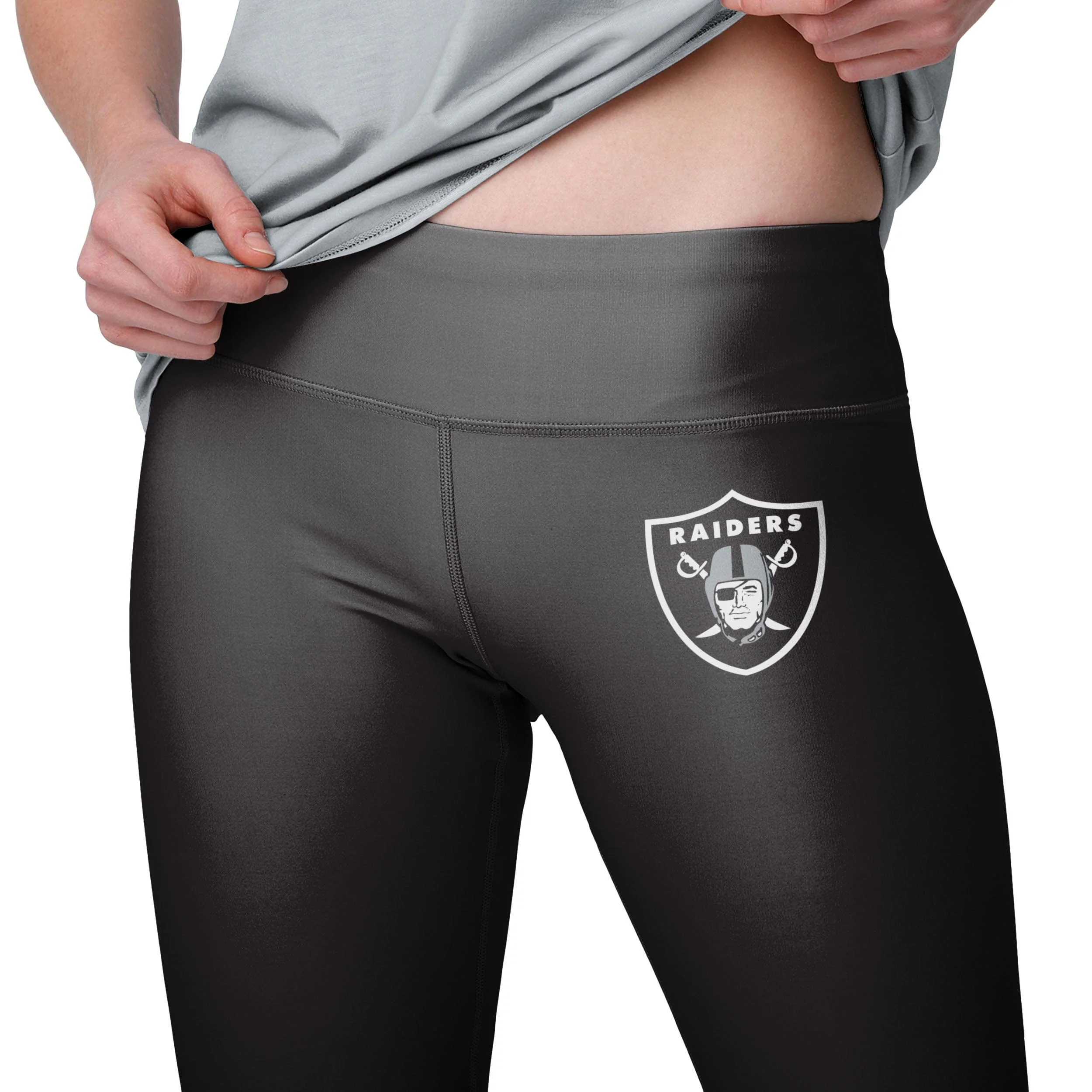 Las Vegas Raiders NFL Womens Solid Big Wordmark Leggings - Image 3