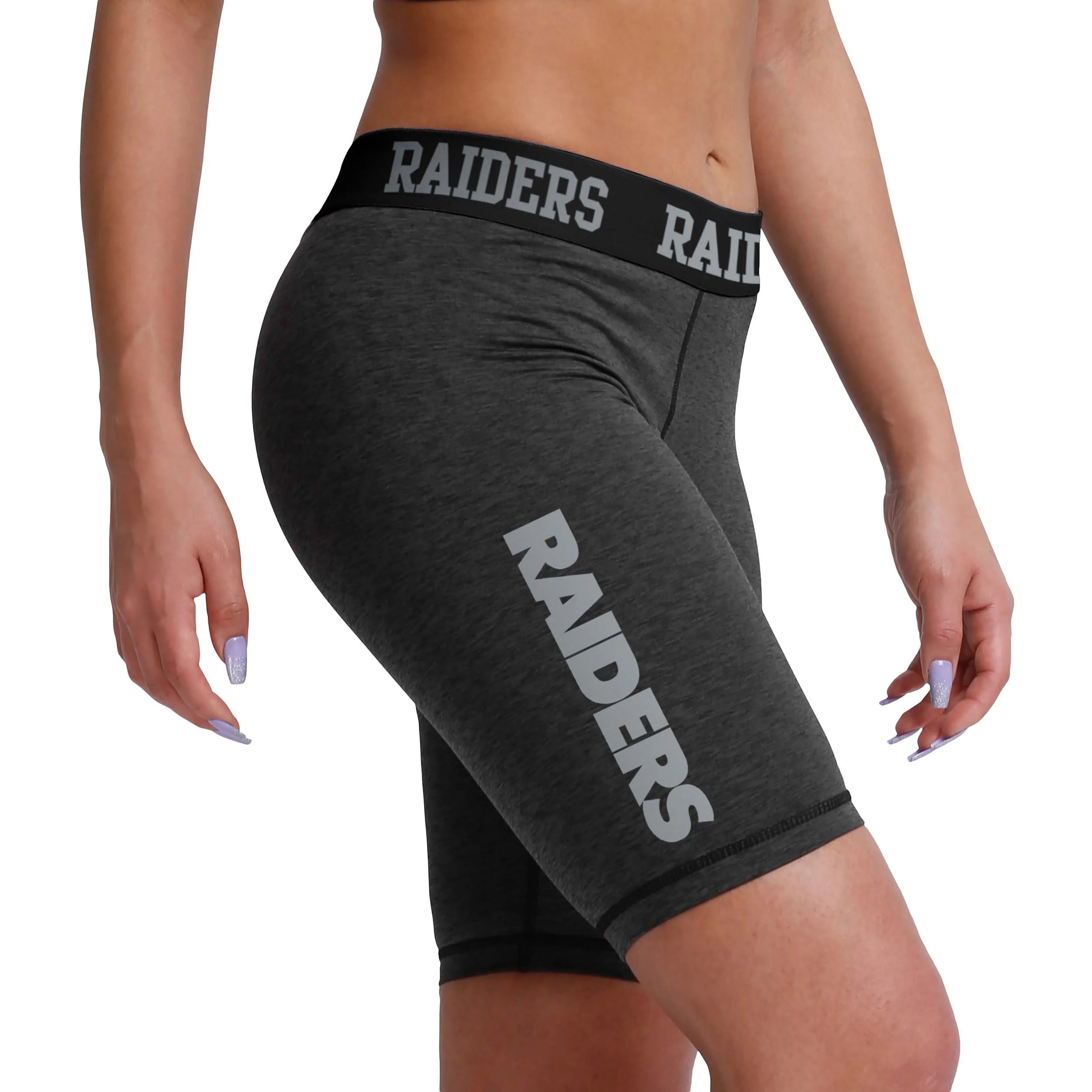 Las Vegas Raiders NFL Womens Team Color Static Bike Shorts - Image 2