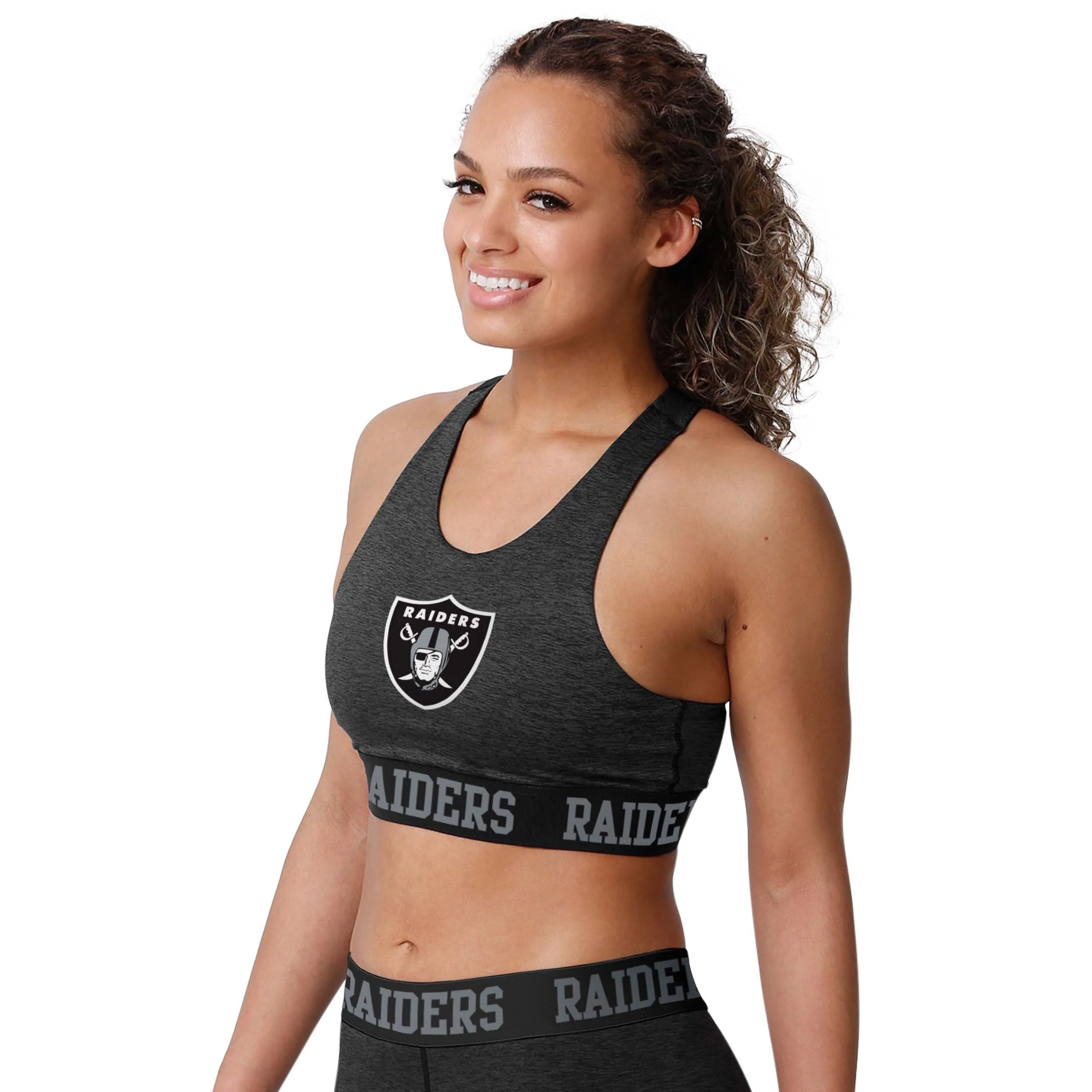 Las Vegas Raiders NFL Womens Team Color Static Sports Bra