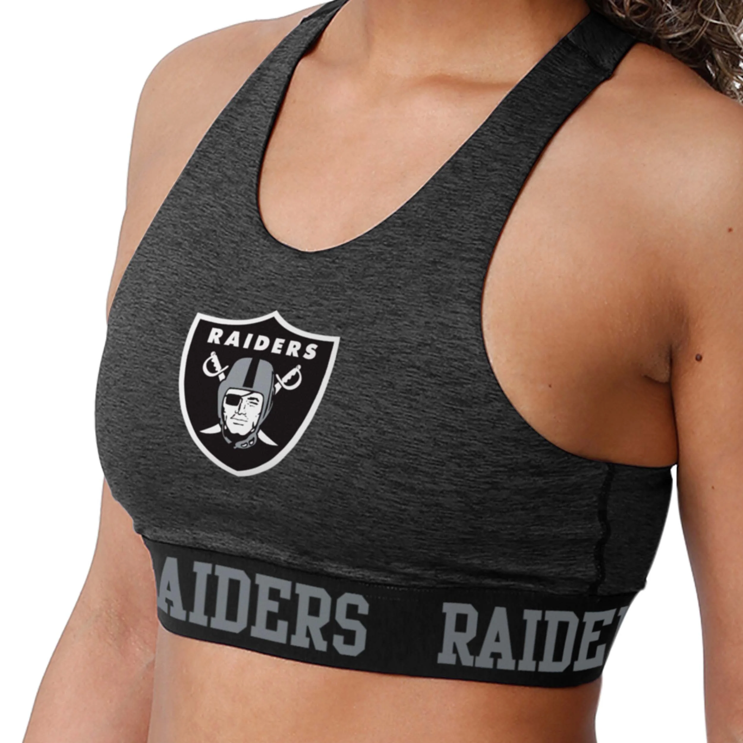 Las Vegas Raiders NFL Womens Team Color Static Sports Bra - Image 5