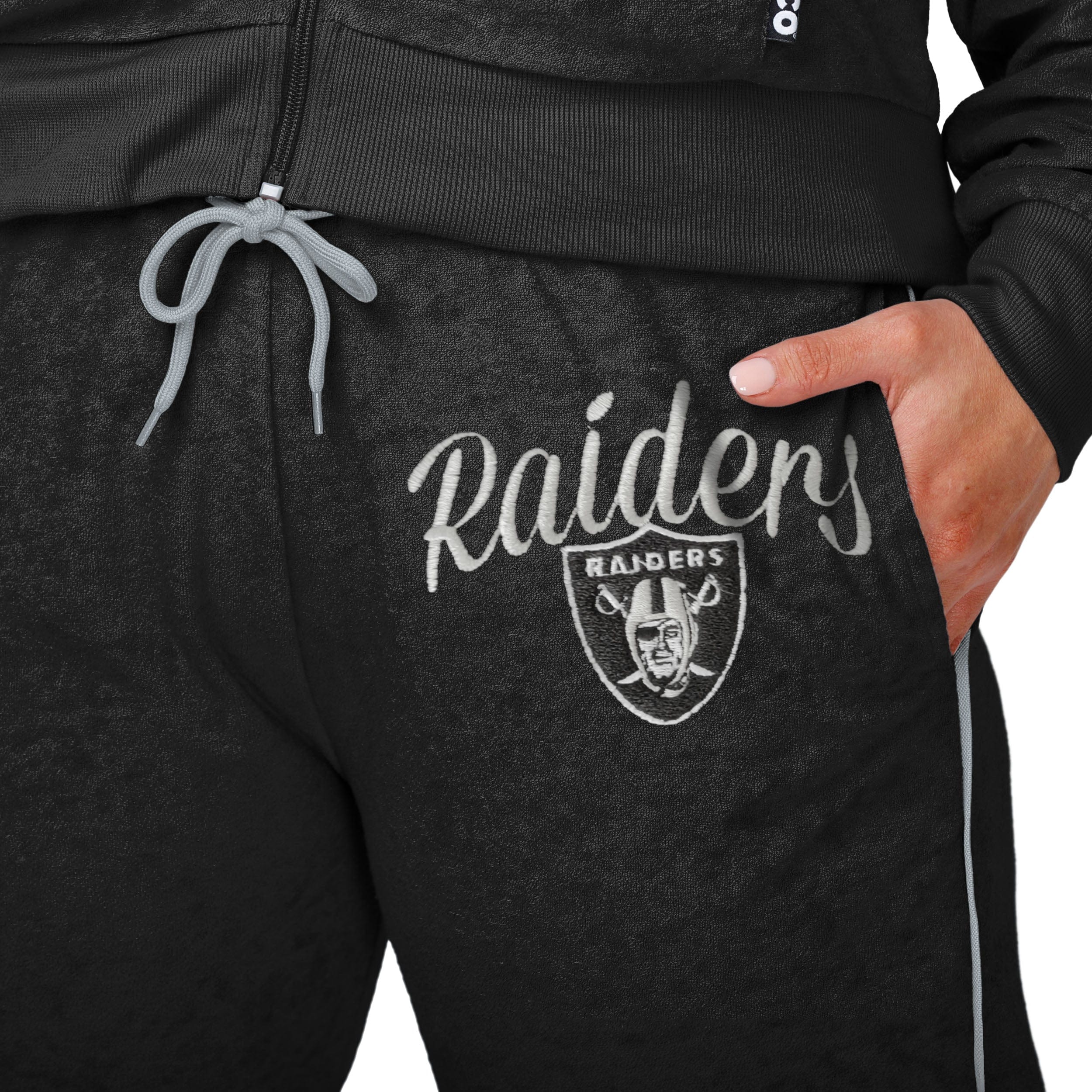 Las Vegas Raiders NFL Womens Terry Knit Joggers - Image 3
