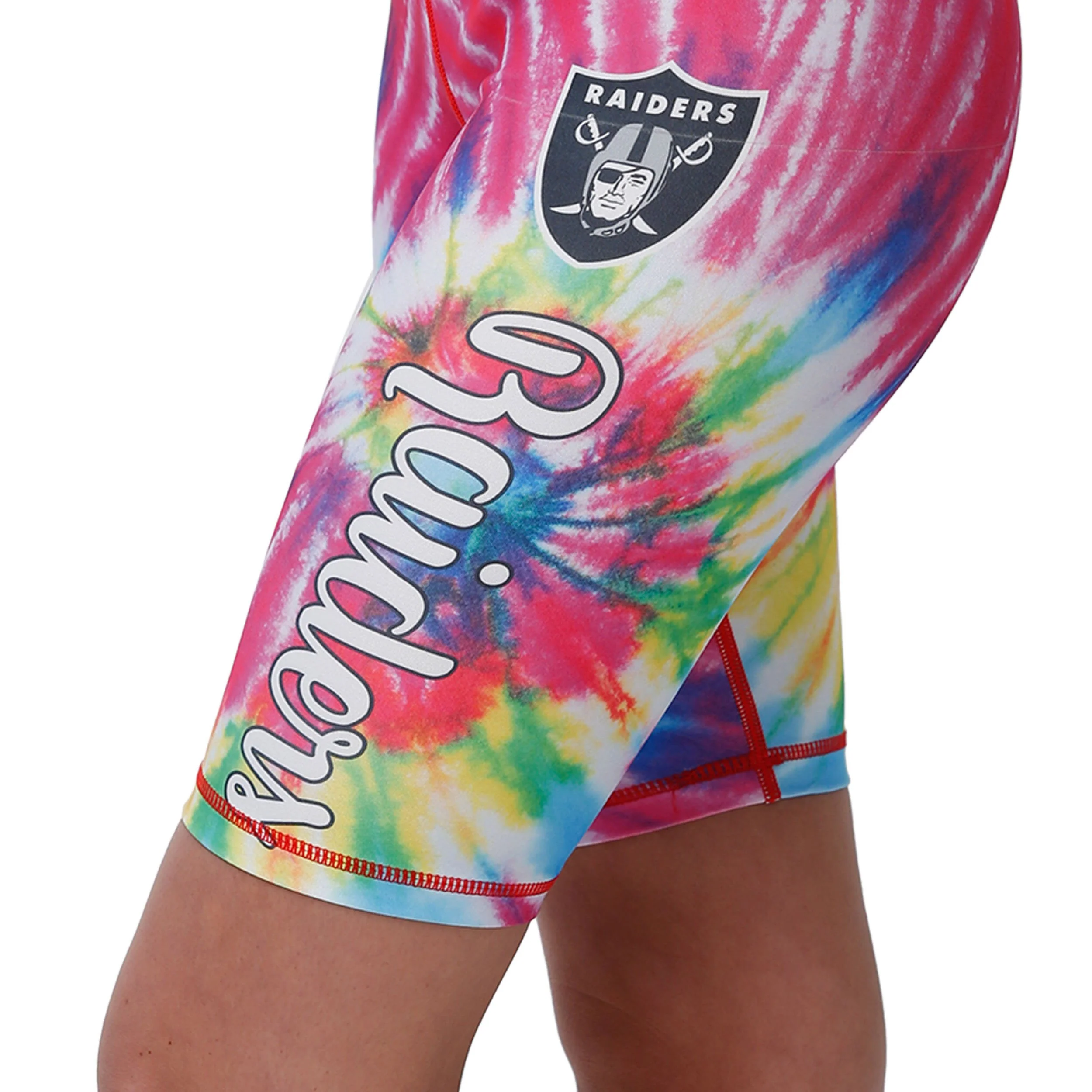 Las Vegas Raiders NFL Womens Tie-Dye Bike Shorts - Image 3