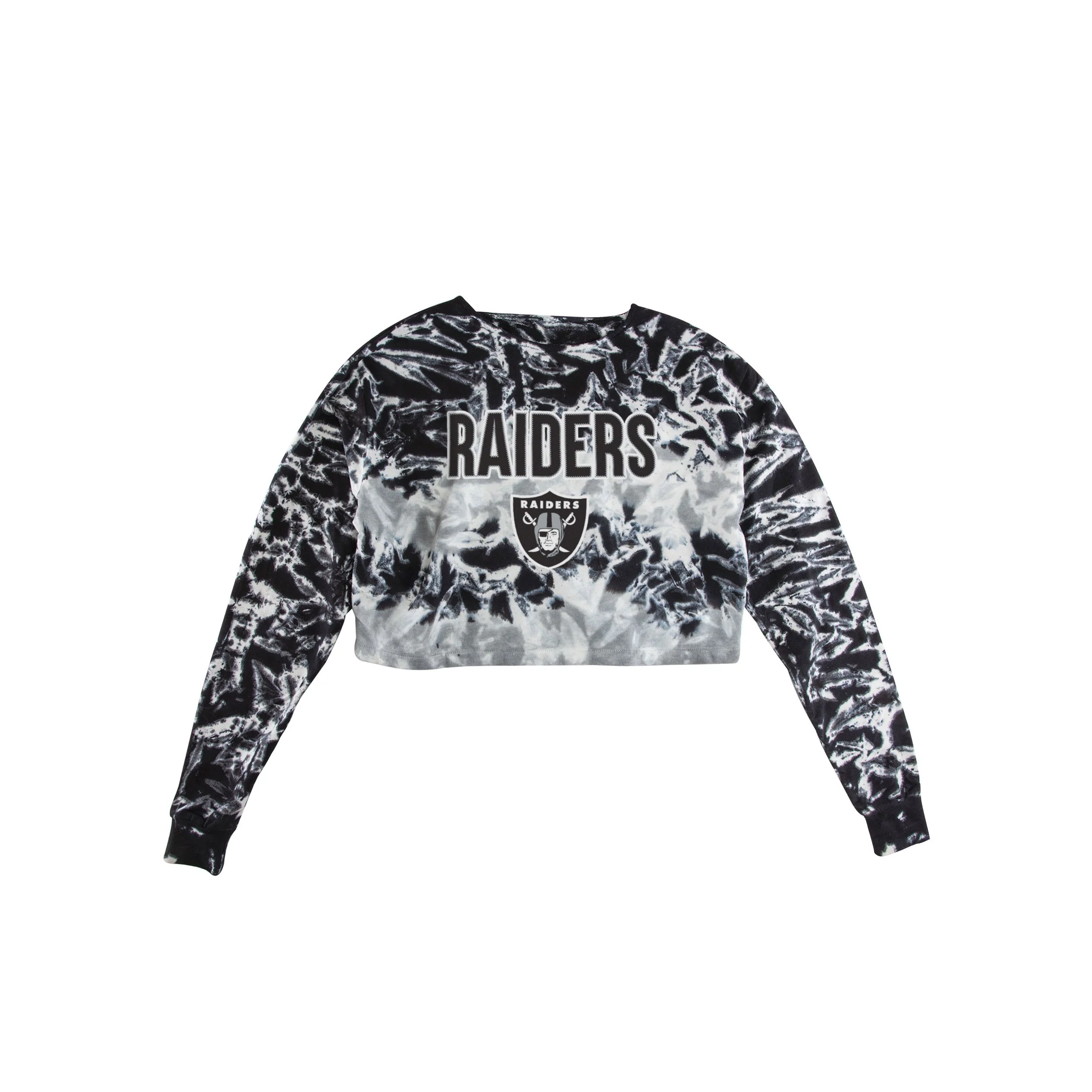Las Vegas Raiders NFL Womens Tie-Dye Rush Cropped Sweater - Image 3